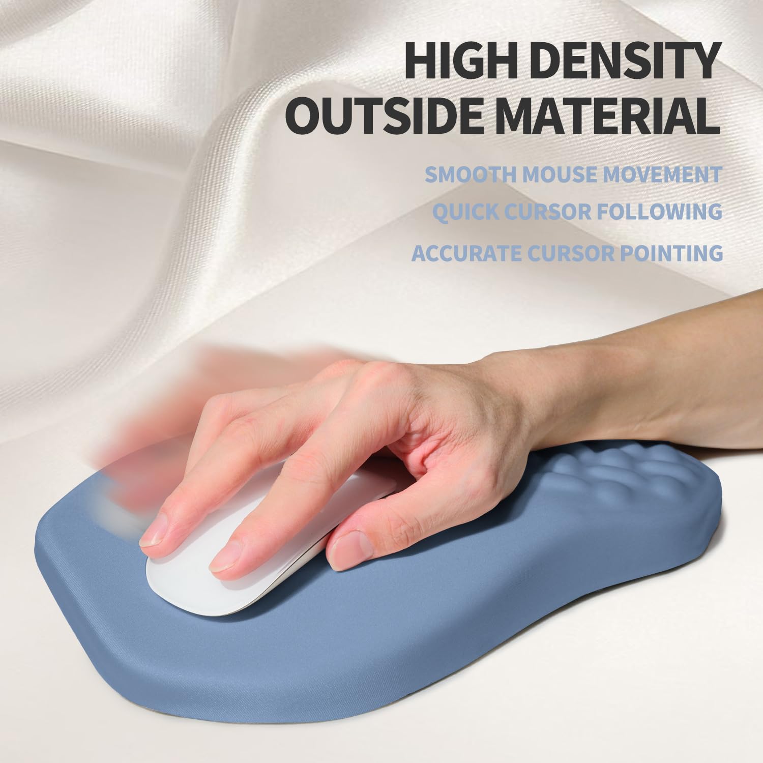 Gleamtide Ergonomic Raised Mouse Pad Wrist Support with Bilateral Slope Memory Foam Mousepad for