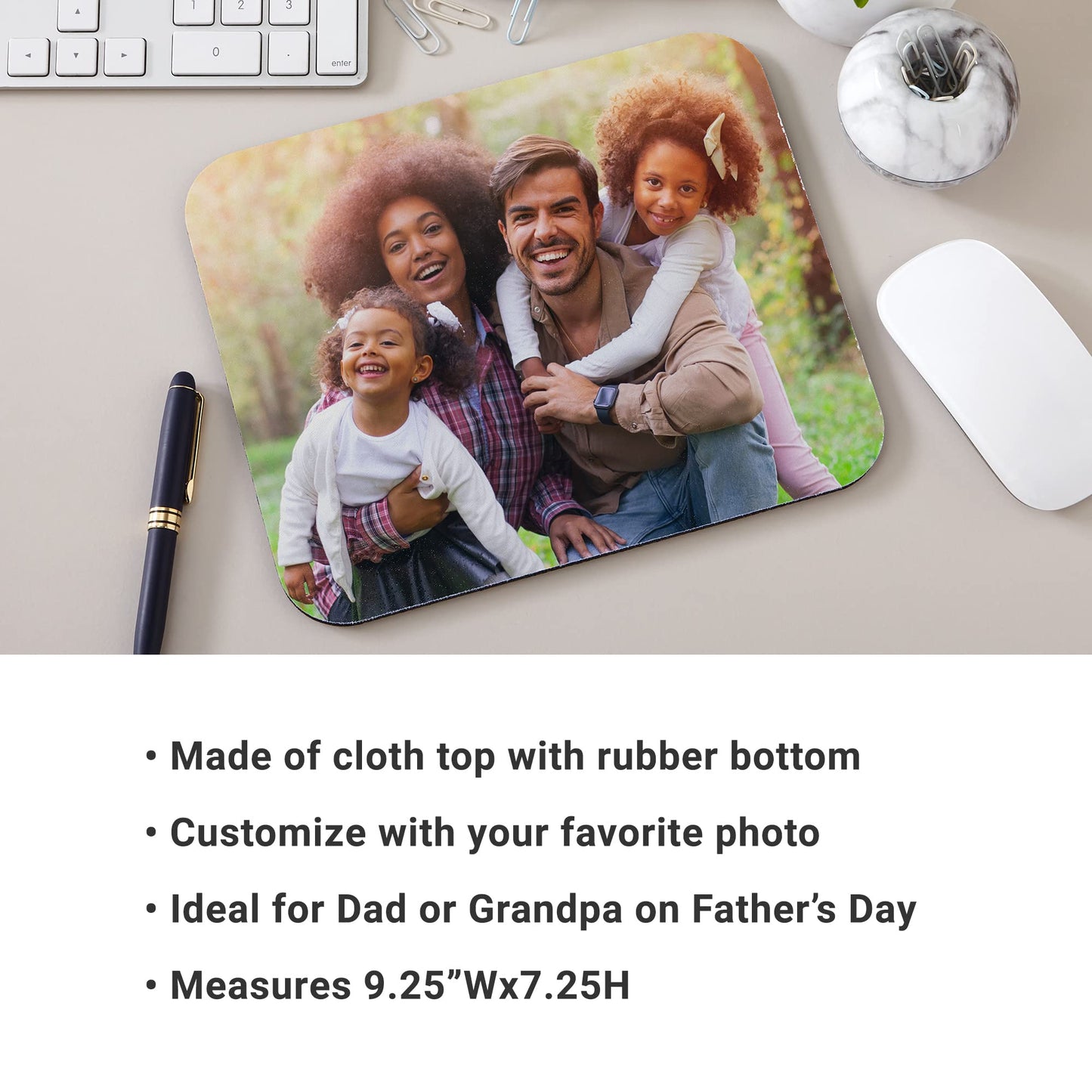 Let's Make Memories Personalized Photo Mouse Pad - for Office - for Her - for Him - Computer