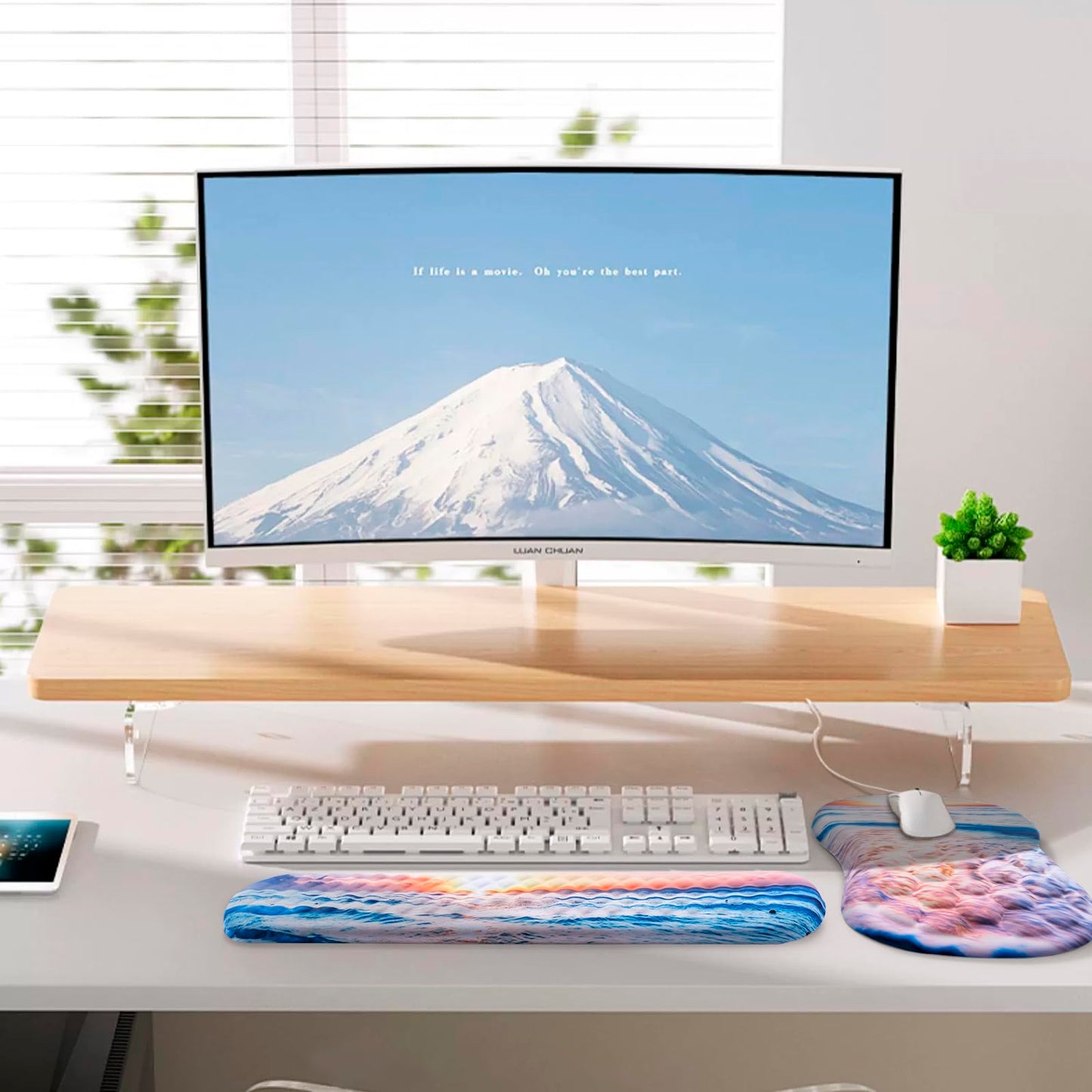 Laokiiy Ergonomic Mouse Pad with Wrist Support and Keyboard Wrist Rest Set