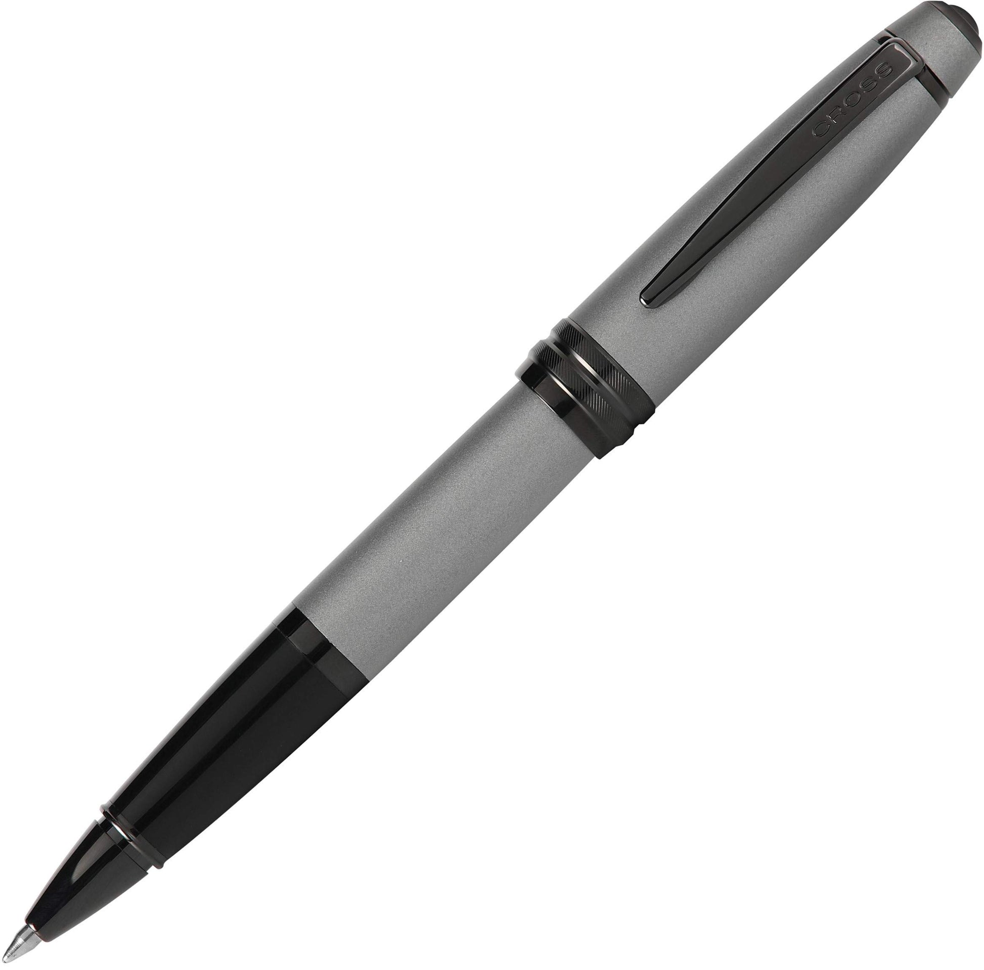 Cross Bailey Matte Gray Lacquer Rollerball Pen, Medium Point, Black Ink