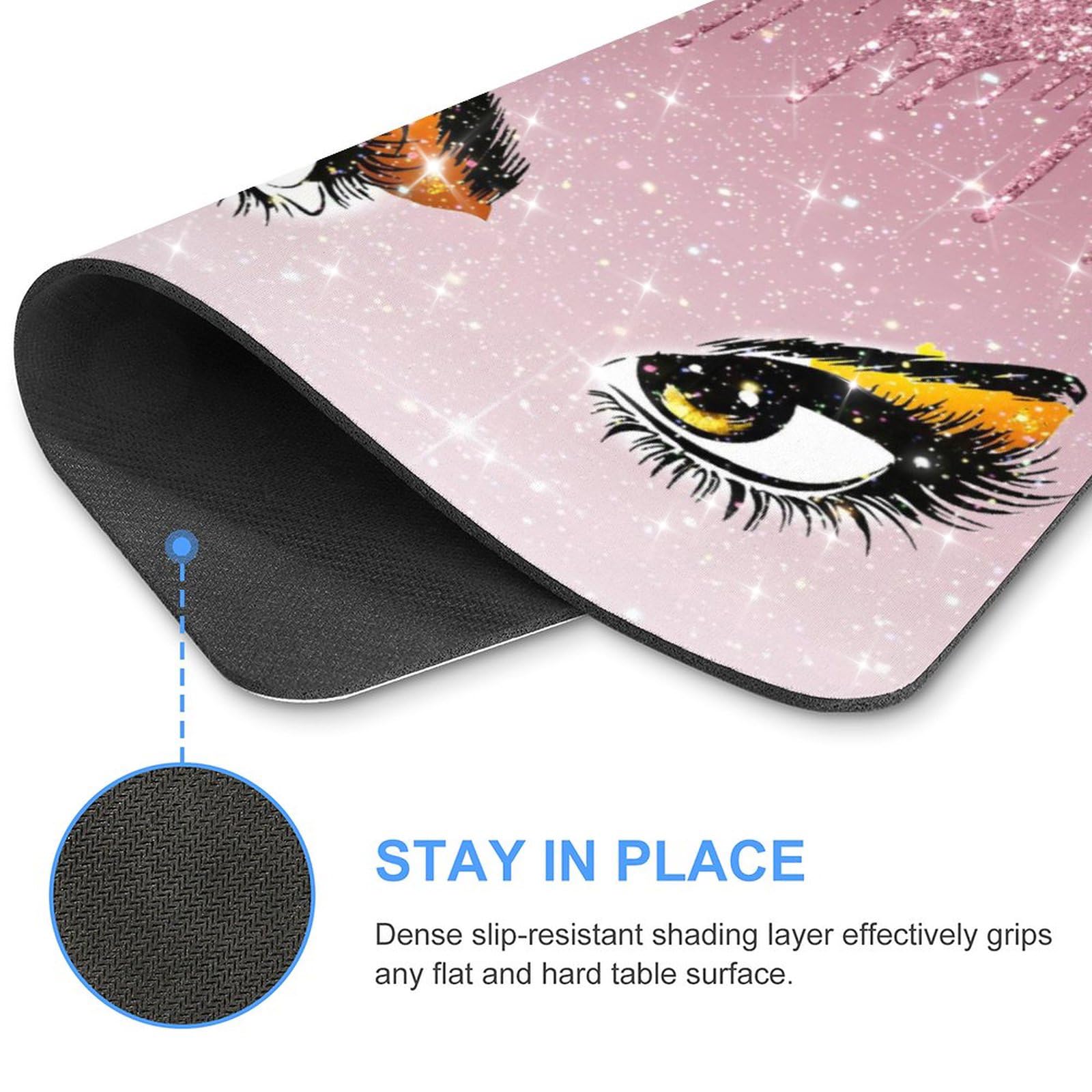 Mouse Pad Bling Diamond Glitter Sparkle Rose Gold Mousepad Hot Pink Mouse Pad, Bling Desk