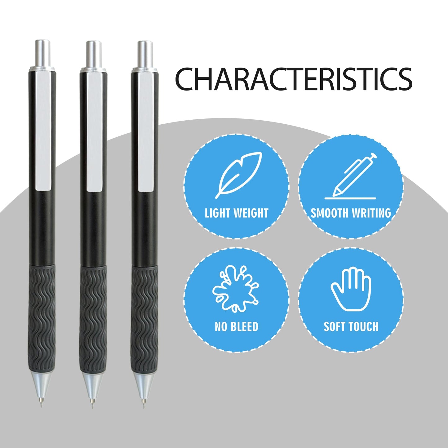 HZDIYAKE Black Gel Pens, 50 Pack Black Pens Bulk 0.5mm Black ink Fine Tip Pen, Smooth Writing