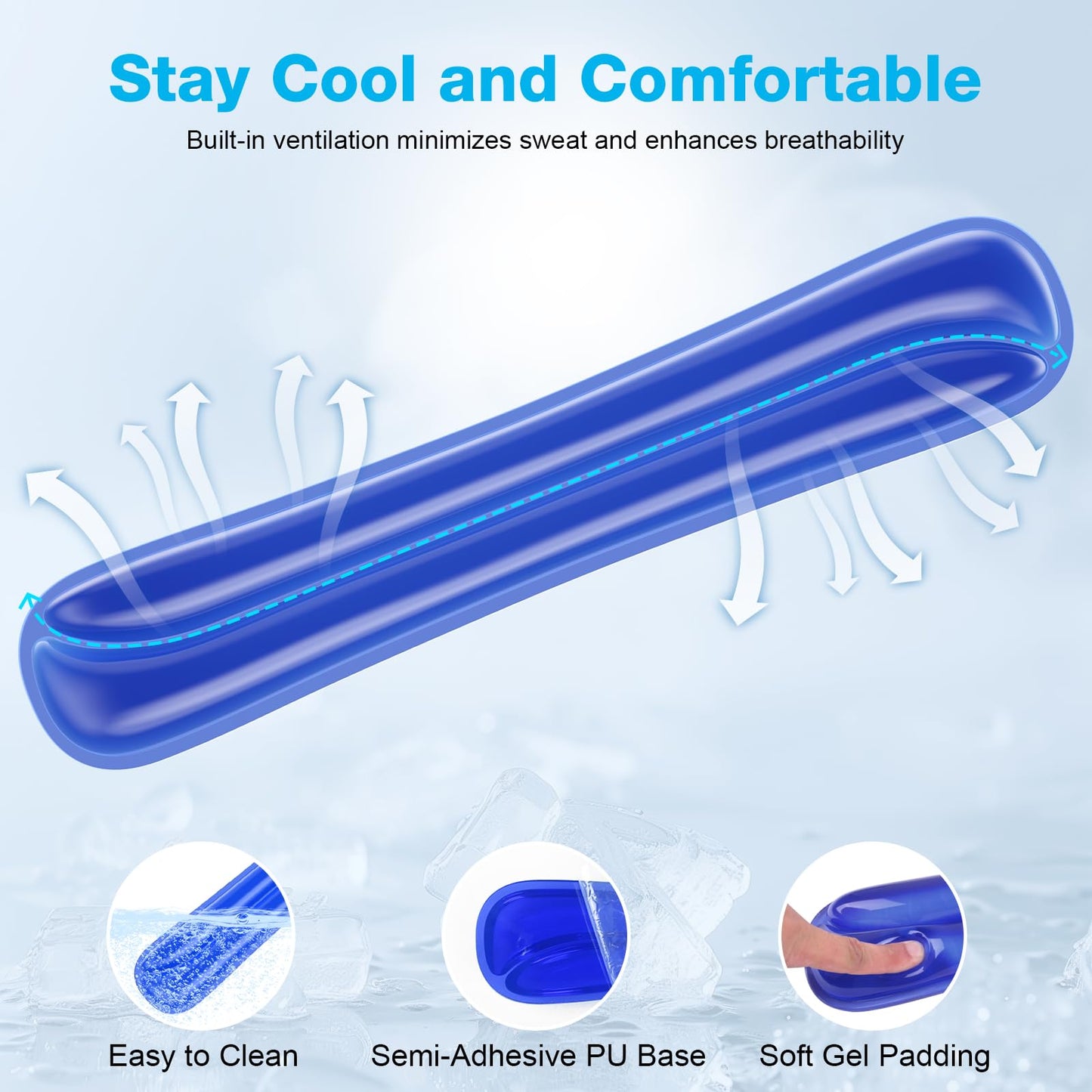 Laokiiy Gel Wrist Rest Mouse Pad Set, Ergonomic Support for Office Gaming