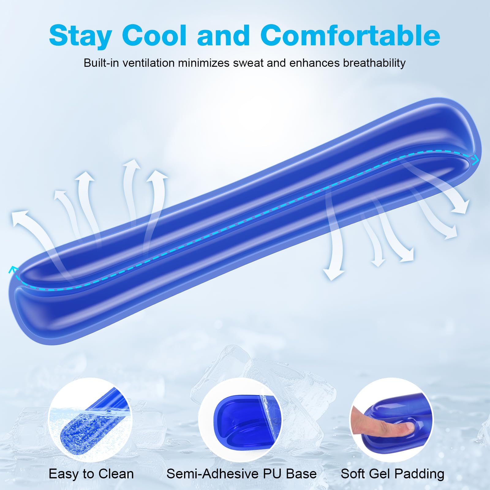 Laokiiy Gel Wrist Rest Mouse Pad Set, Ergonomic Support for Office Gaming