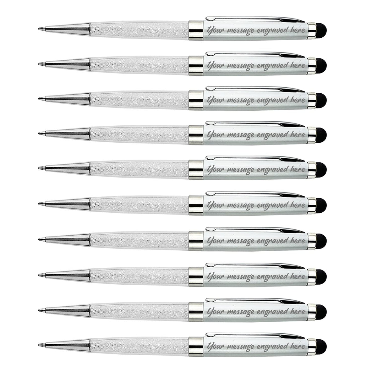 Ancolo Engraved Ink Pens Luxury Business Pen with Stylus Tip Crystal