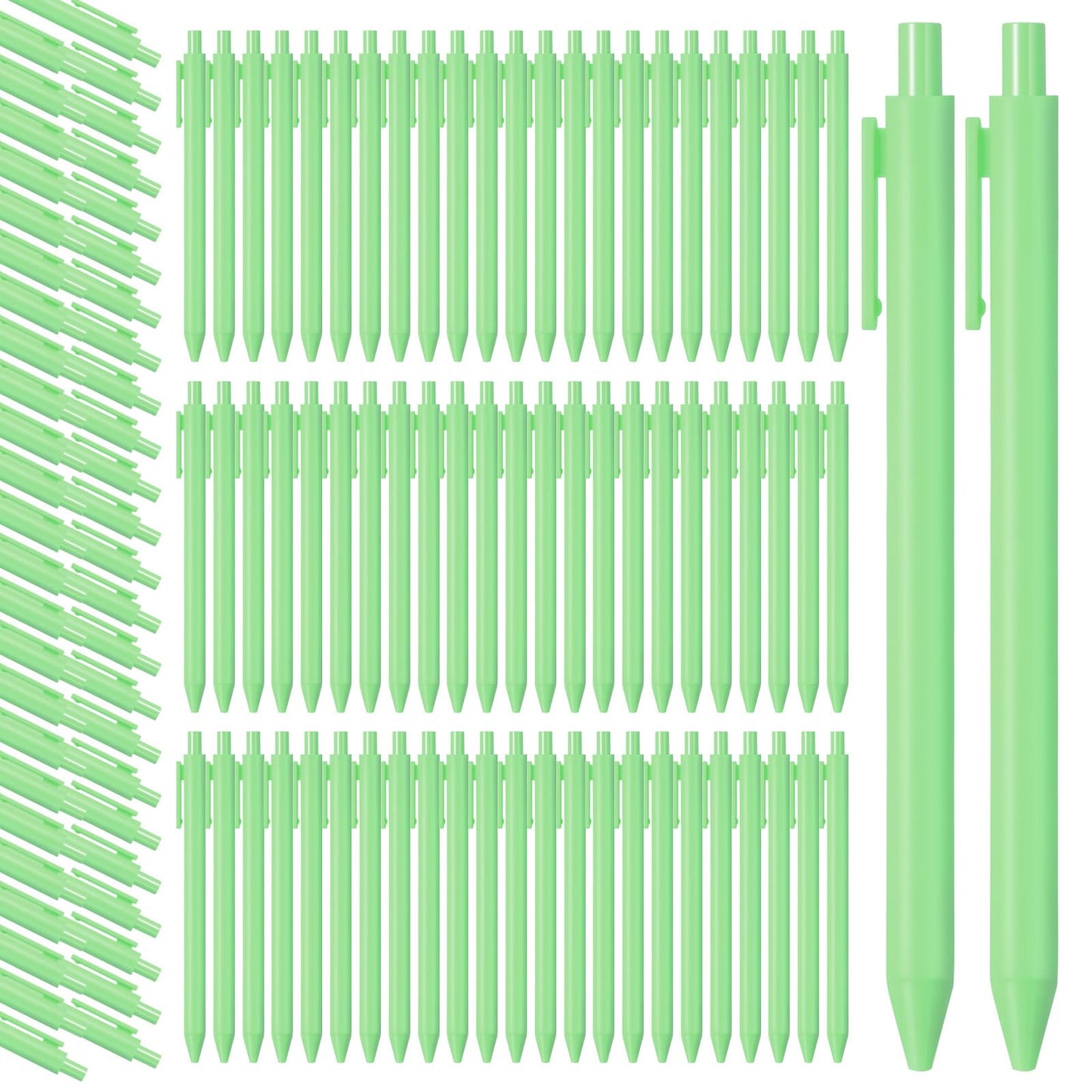 Teling 100 Pcs Ballpoint Pens Retractable Comfortable Cute Stylish Writing Pens in Medium Point 1.0