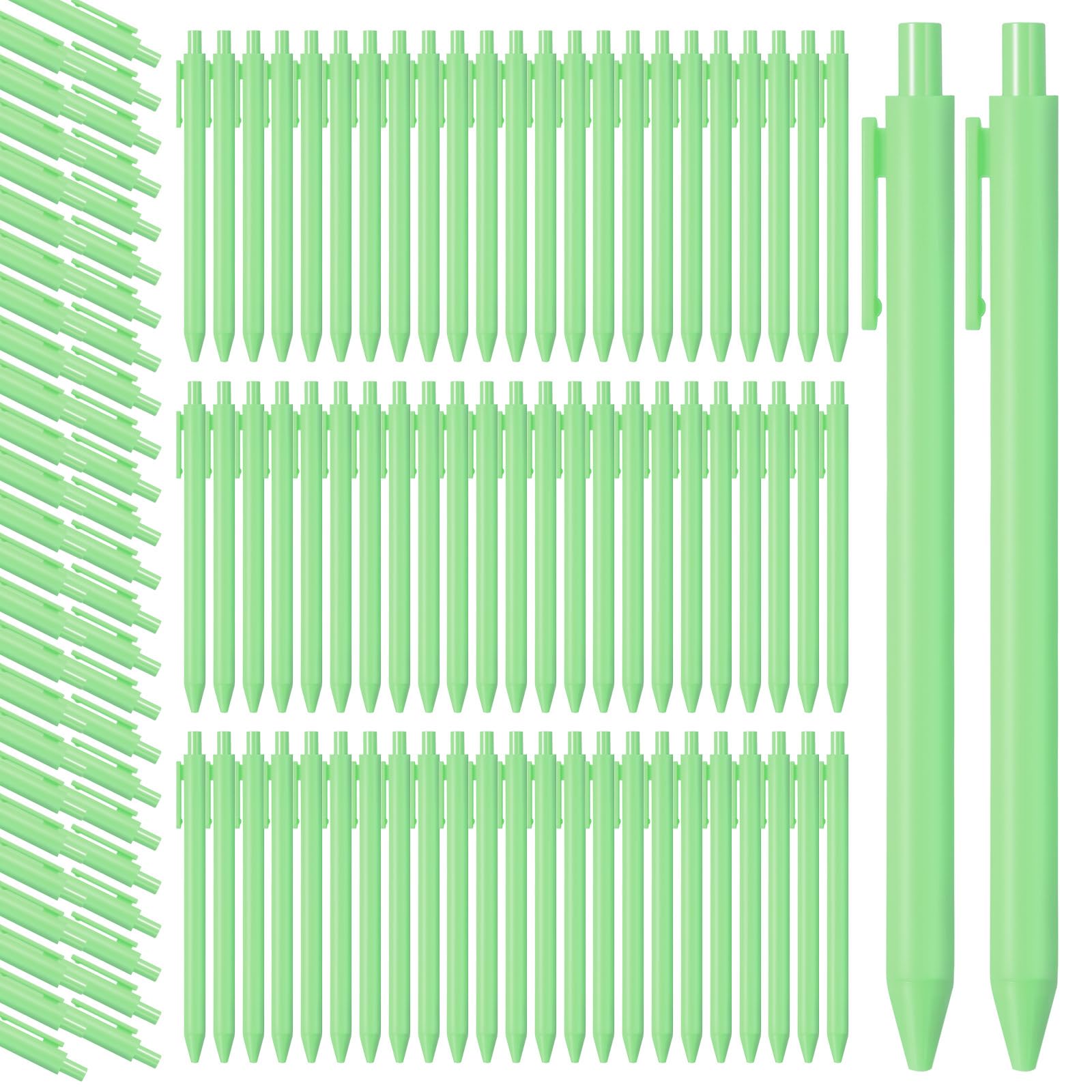 Teling 100 Pcs Ballpoint Pens Retractable Comfortable Cute Stylish Writing Pens in Medium Point 1.0