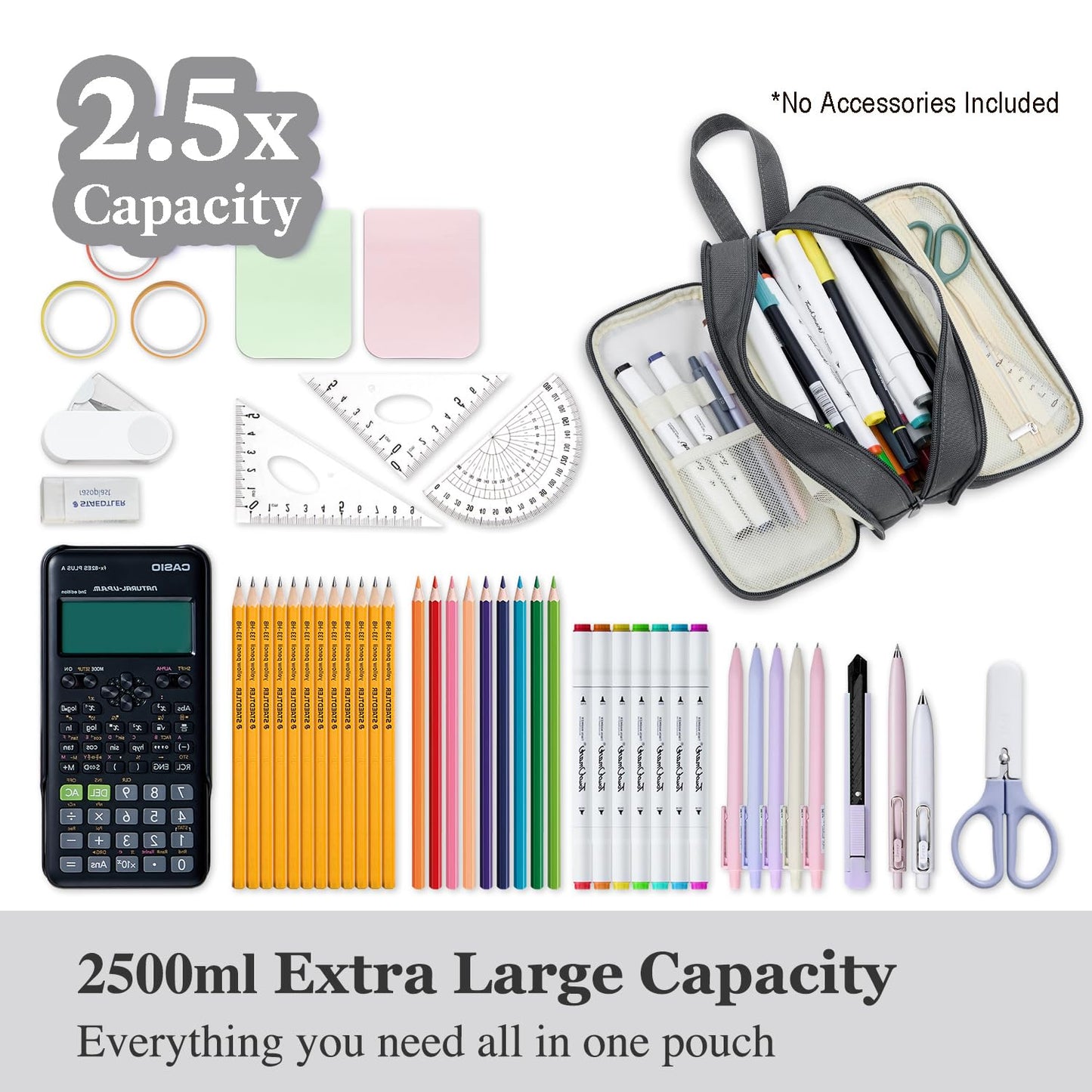 VELAUN Pencil Case Pouch, Large Capacity Pencil Box Bag, Aesthetic Pen Organizer for School