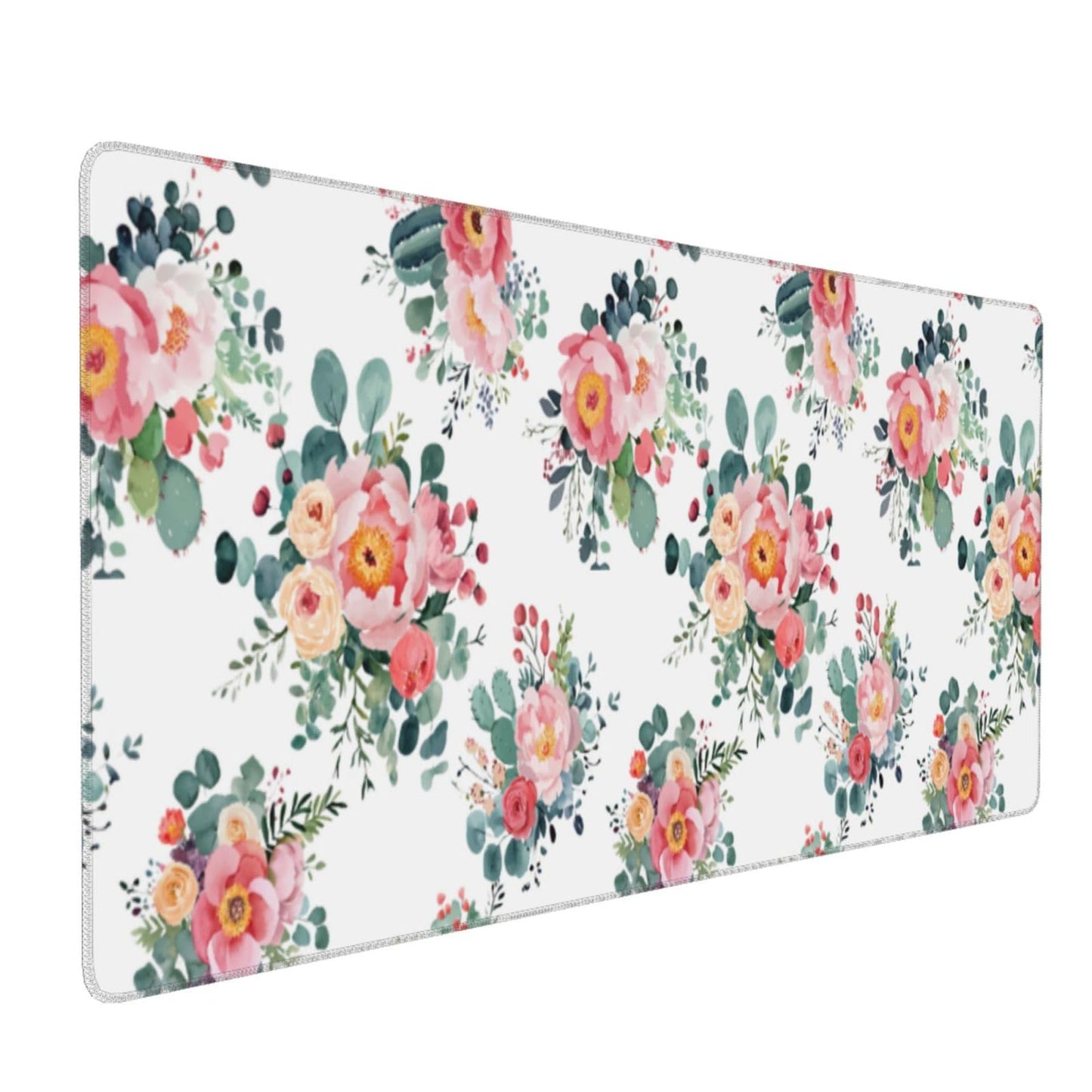 Pink Floral Mouse Pad Large Watercolor Pink Floral Mouse Pad Extended Non-Slip Mousepad with