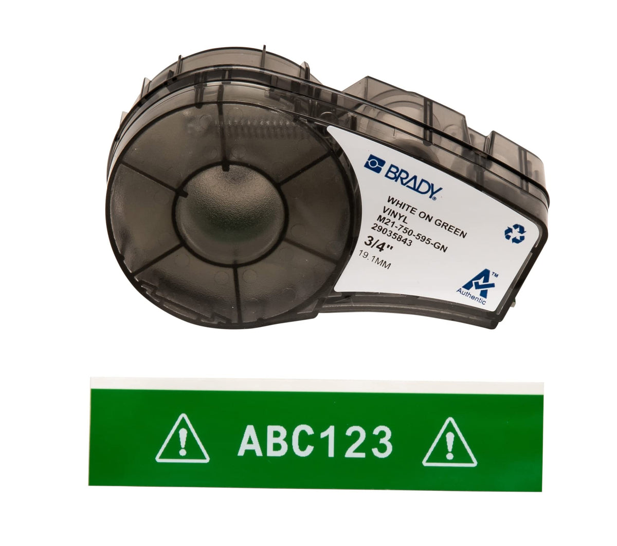 Brady Authentic (M21-750-595-GN) All-Weather Vinyl Label for Indoor/Outdoor ID, Lab and Equipment