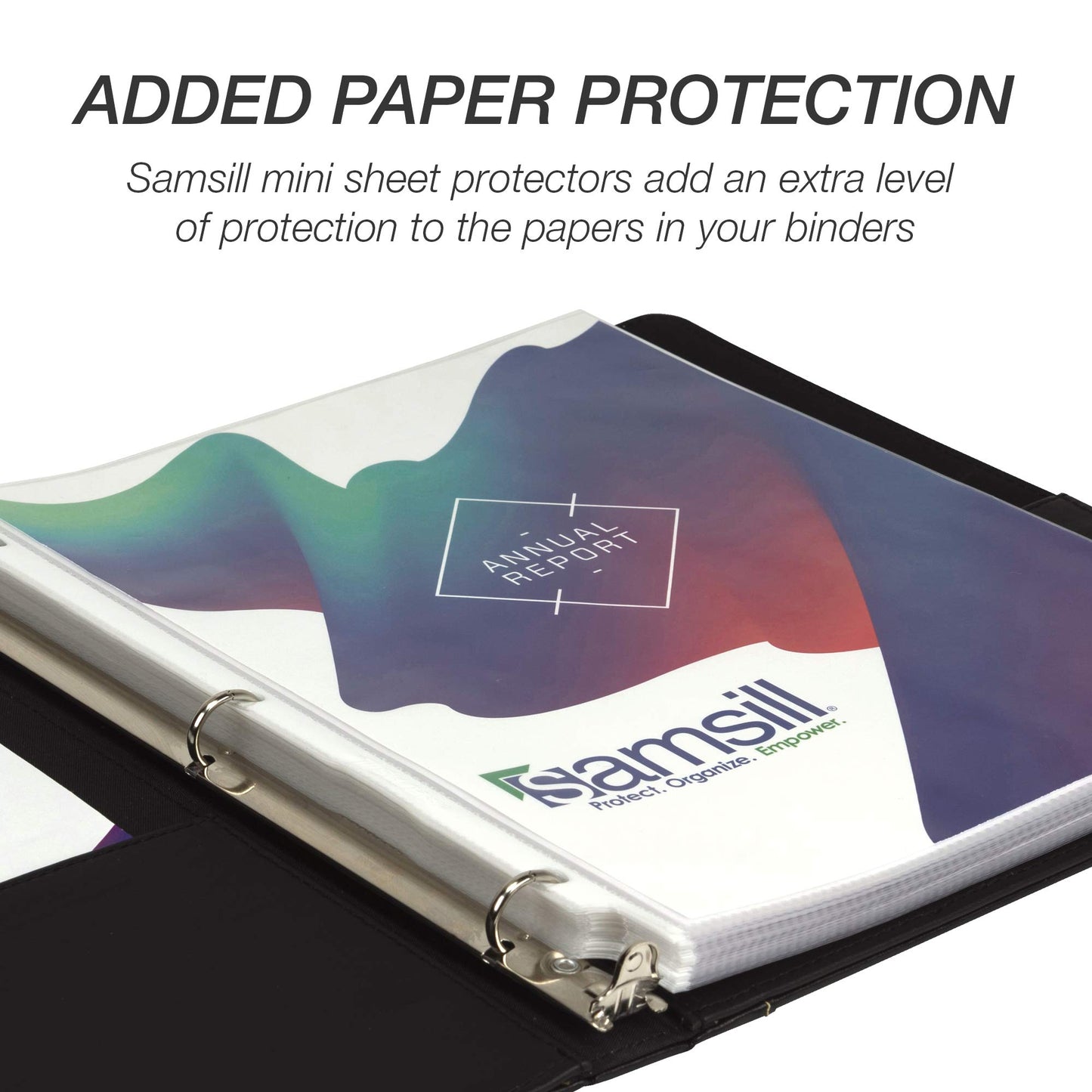 Samsill 0.5 Inch 3 Ring Binder, Leather, Black with Contrast Stitching, 8.5X 11 Inch, 3 Rings