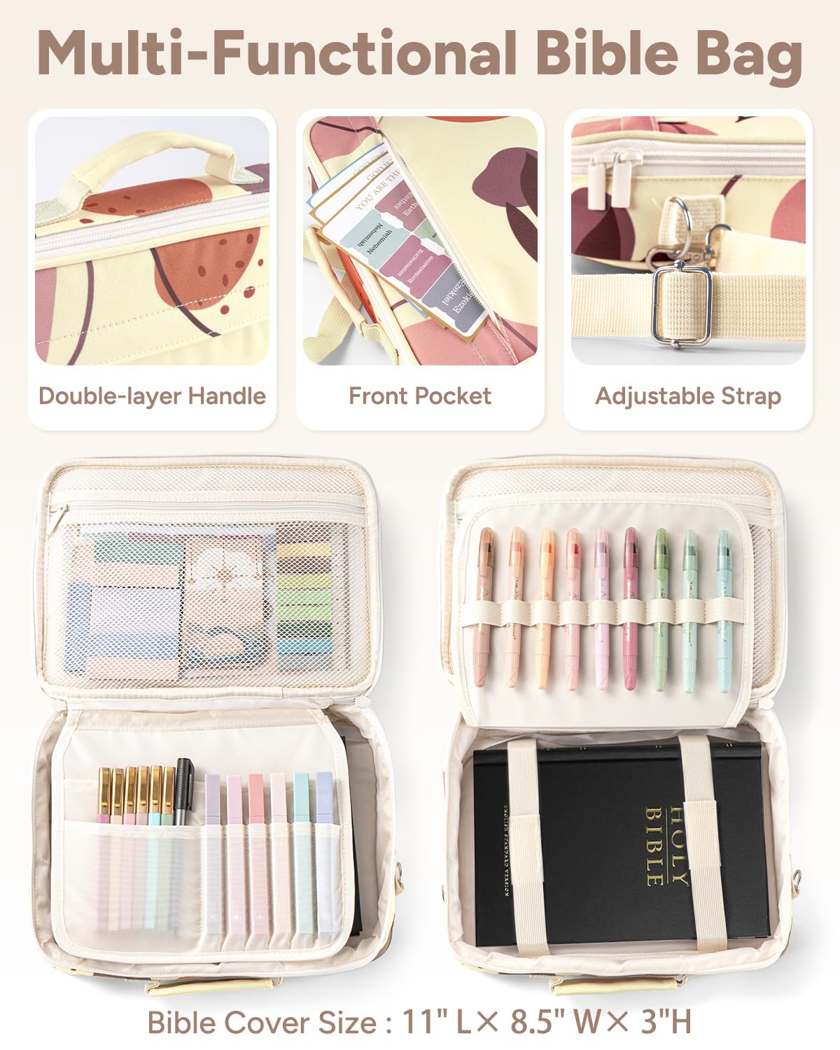 WEMATE 146PCS Bible Journaling Kit with Bag, No Bleed Highlighters and Pens, Tabs, Prayer Cards