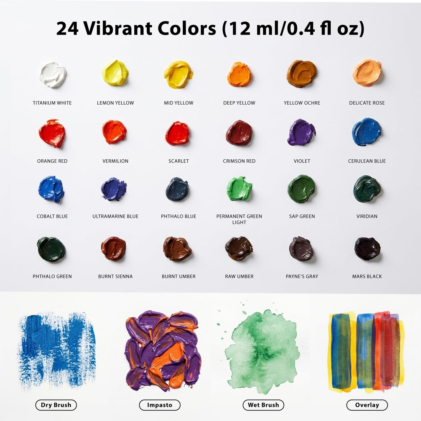 COLOUR BLOCK 32 Acrylic Paint Set with Brushes and 6-Sheet Paper | Art Supplies for Adult Artists
