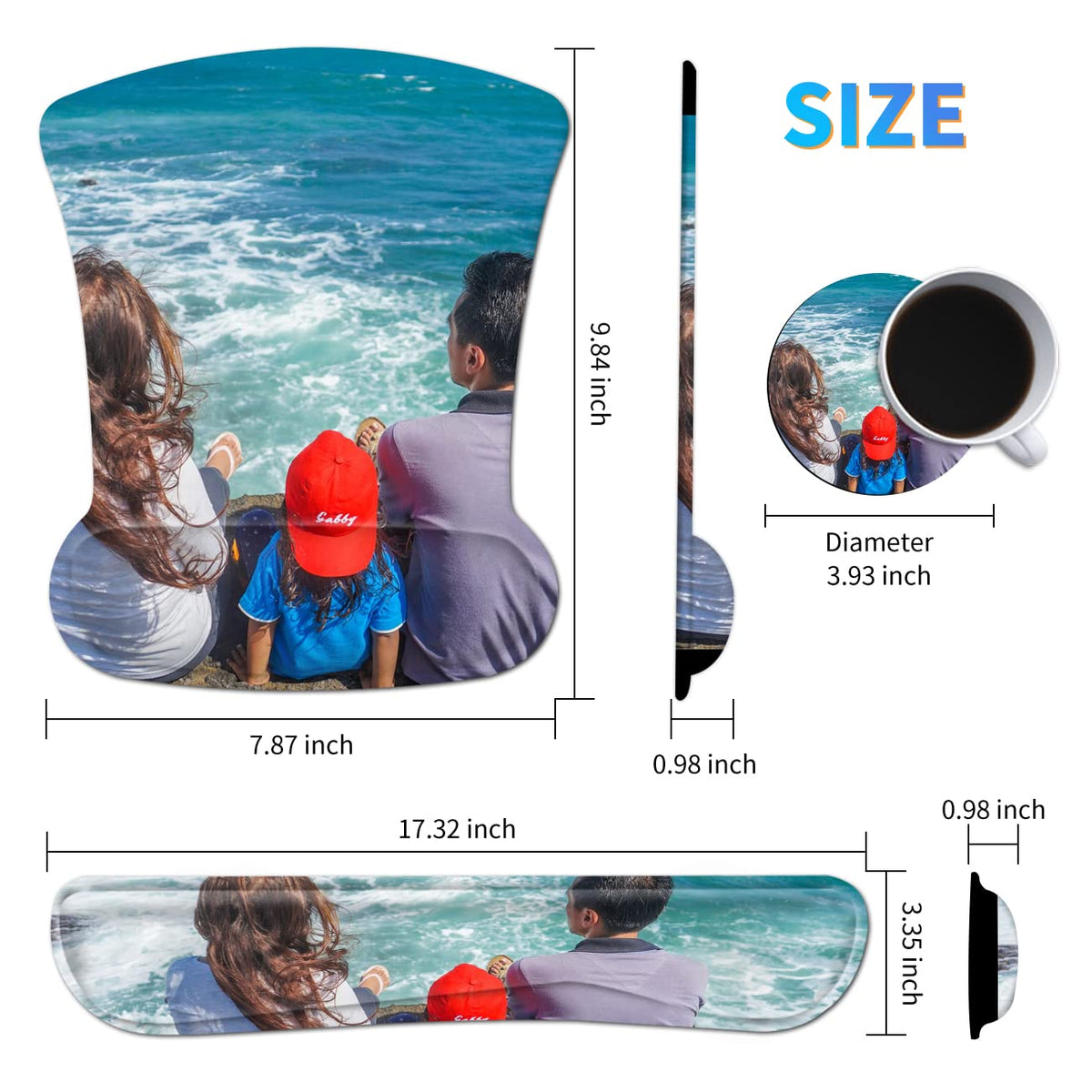 Design Your Own Photo Ergonomic Mouse Pad with Wrist Support Gel Mouse Pads and Upgrade Keyboard