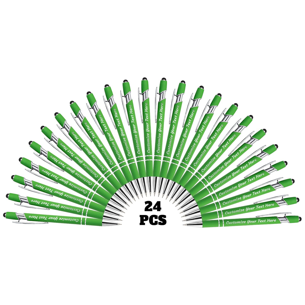 YanNanKe 24 PCS Custom Pens Personalized Bulk, Customized Engraving Ballpoint Pens with Stylus Name