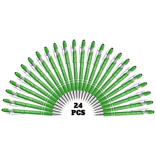 YanNanKe 24 PCS Custom Pens Personalized Bulk, Customized Engraving Ballpoint Pens with Stylus Name