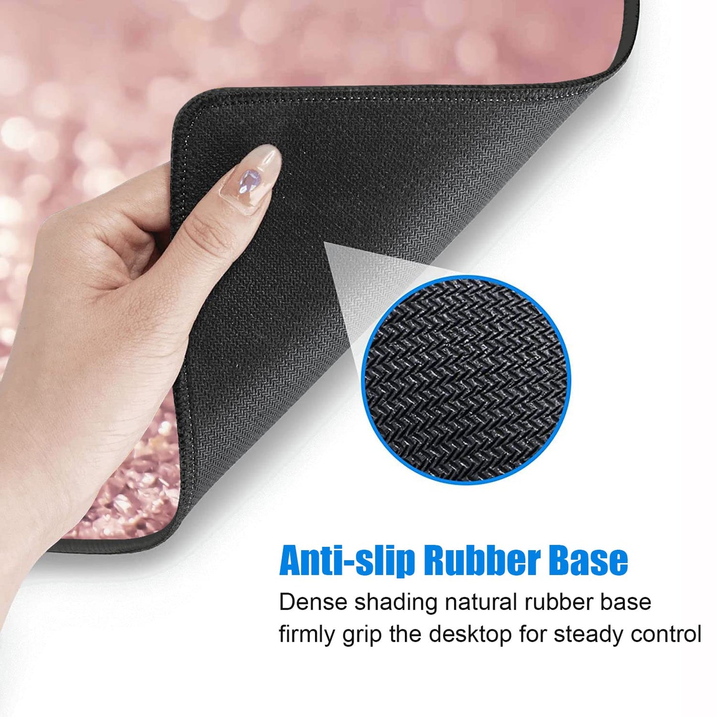 Desk Pad Mat Gaming Mouse Pads with Coasters, 31.5"x 11.8" XXL Large Gaming Mouse Mat Desk Pad with