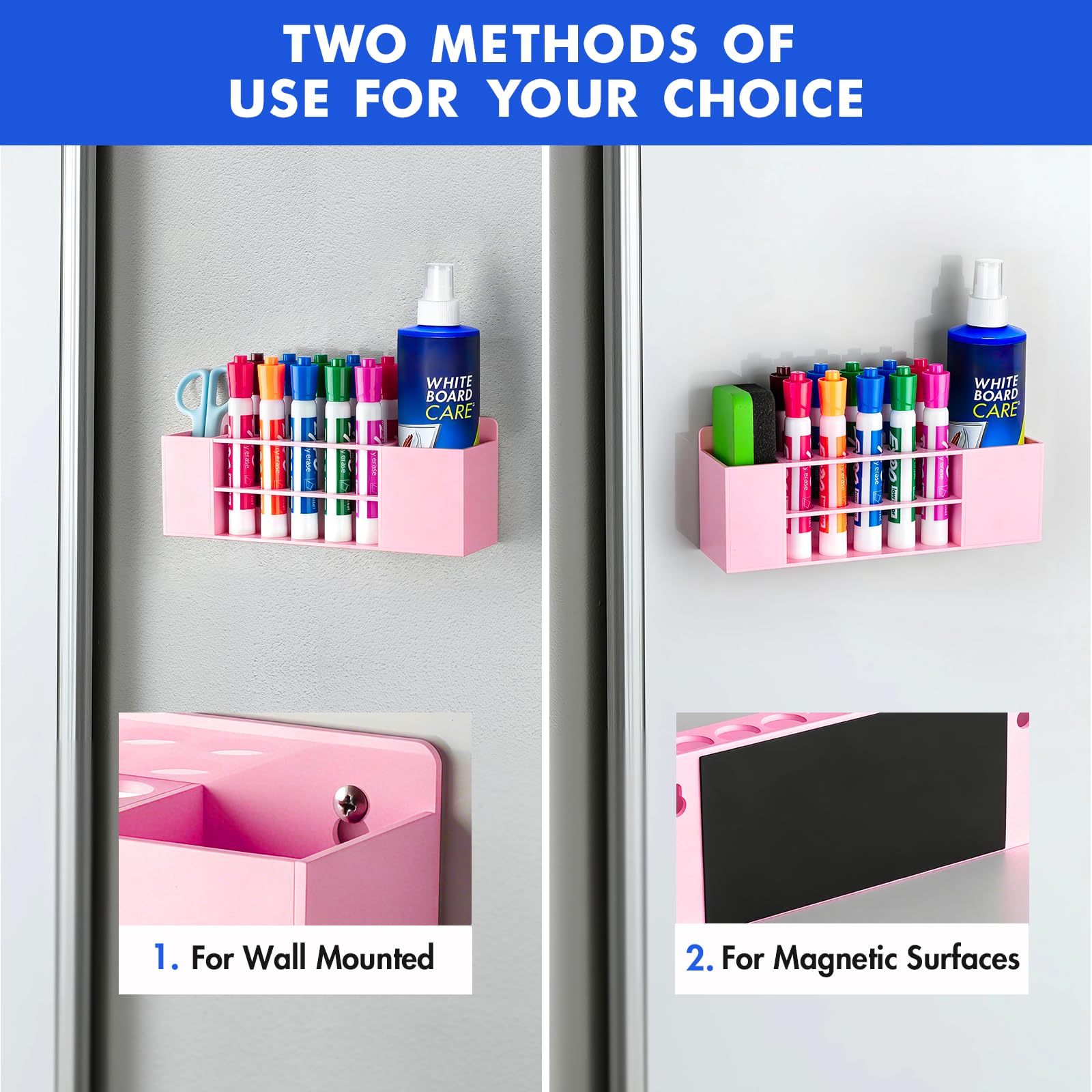 Banafich Wall Mounted Magnetic Dry Erase Marker Holder for White Board