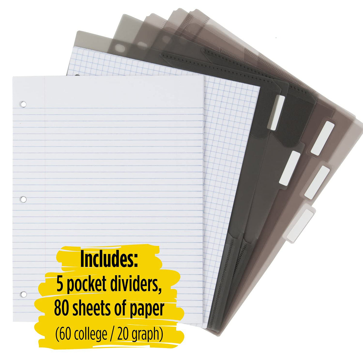 Five Star Flex Hybrid NoteBinder, 1 Inch Binder with Tabs, Notebook and 3 Ring Binder All-in-One