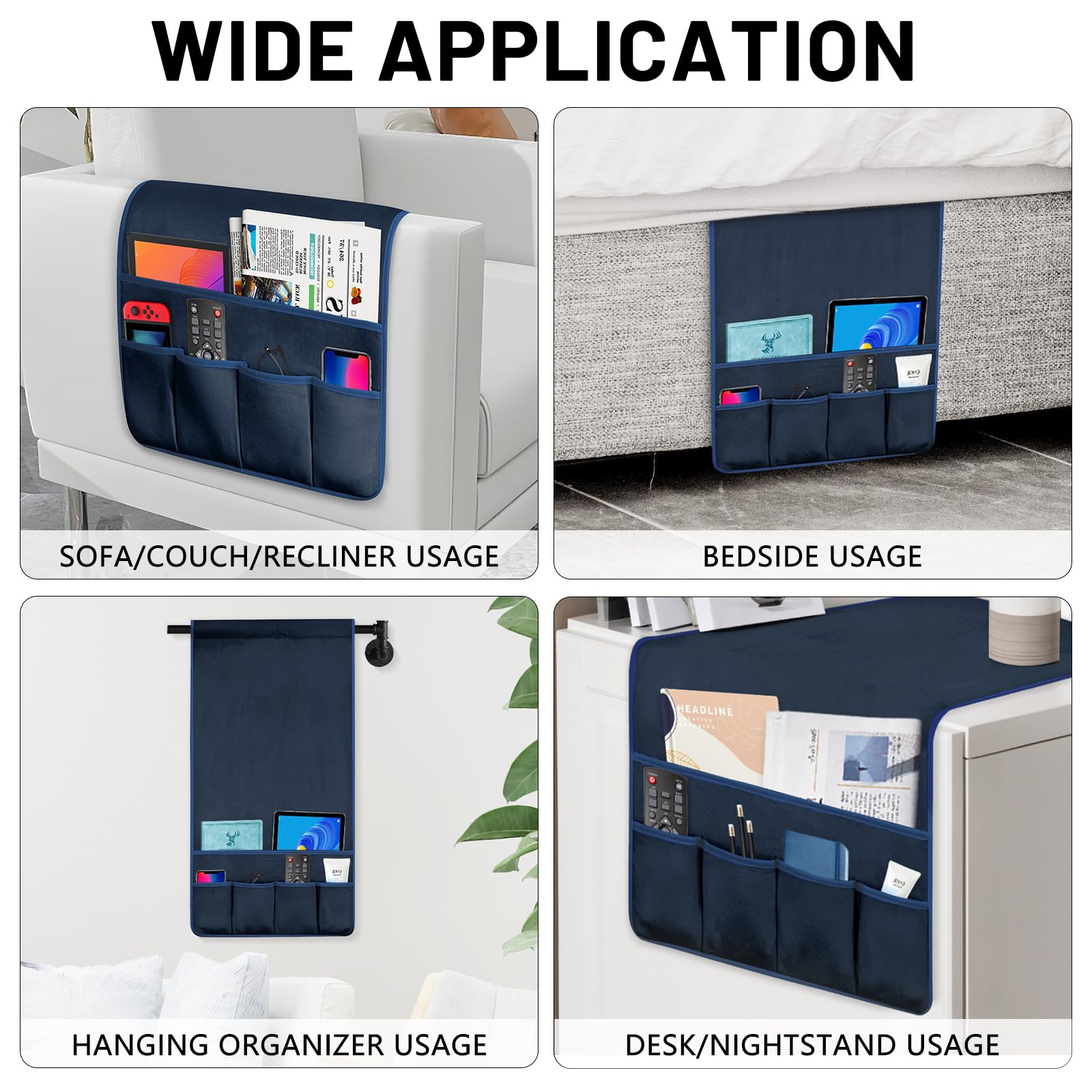 Remote Control Holder for Armchair Caddy, Remote Holder with 5 Pockets