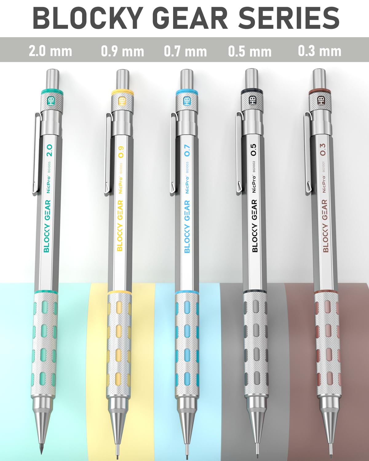Nicpro 36PCS Mechanical Pencil Set, Art Drawing Pencils 0.3-2mm in Case