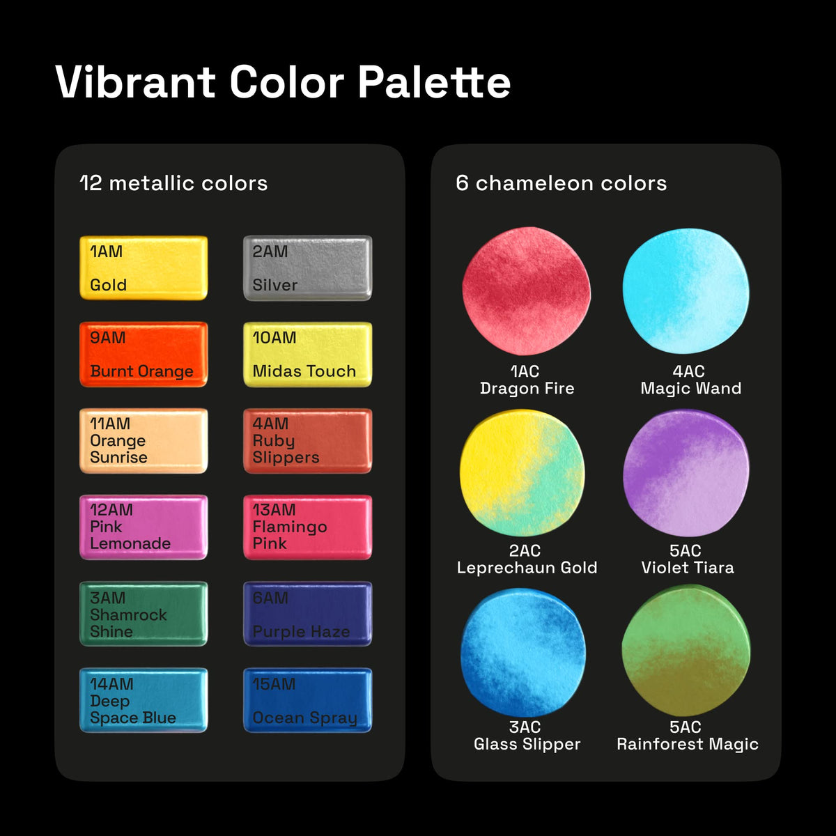 ARTISTRO Metallic Watercolor Paint Set with Palette & Brush Pens - 18 Color