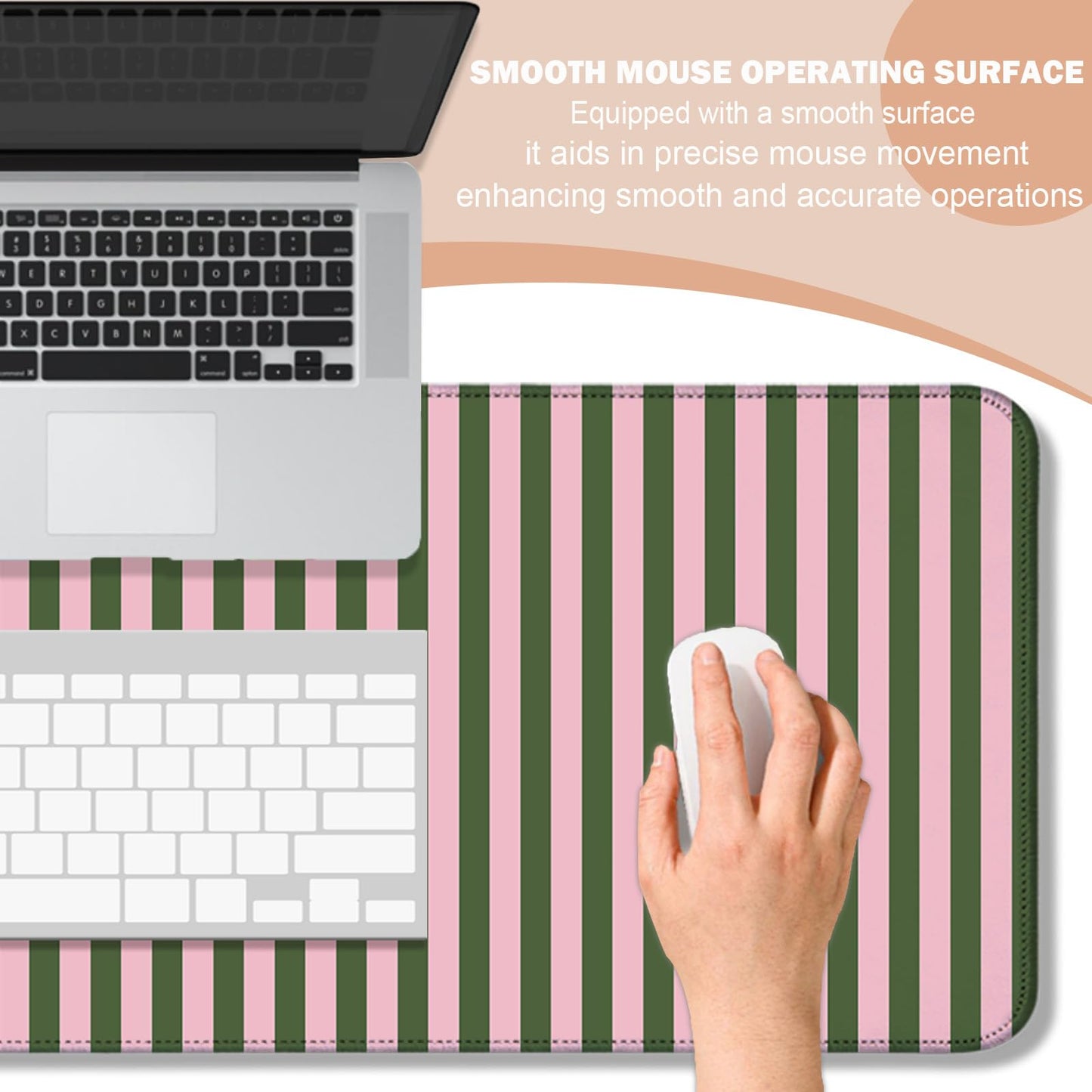 AYKDTFN Stripe Large Mouse Pad, Extended Desk Mat for Gaming, Office & Home
