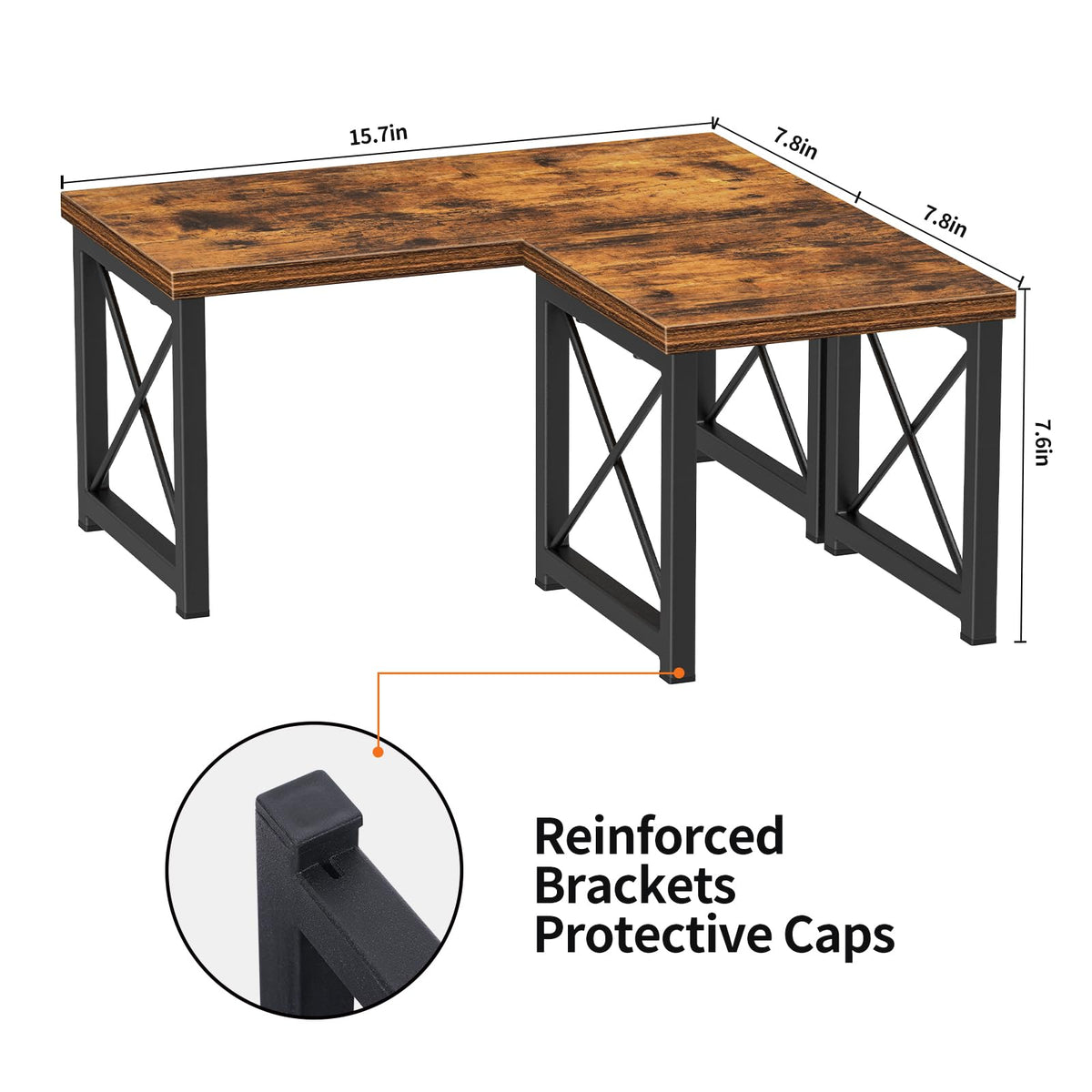 Honiter Desk Shelf Organizer, Desk Shelf for Top of Desk, 2 Tier Adjustable Small Bookshelf