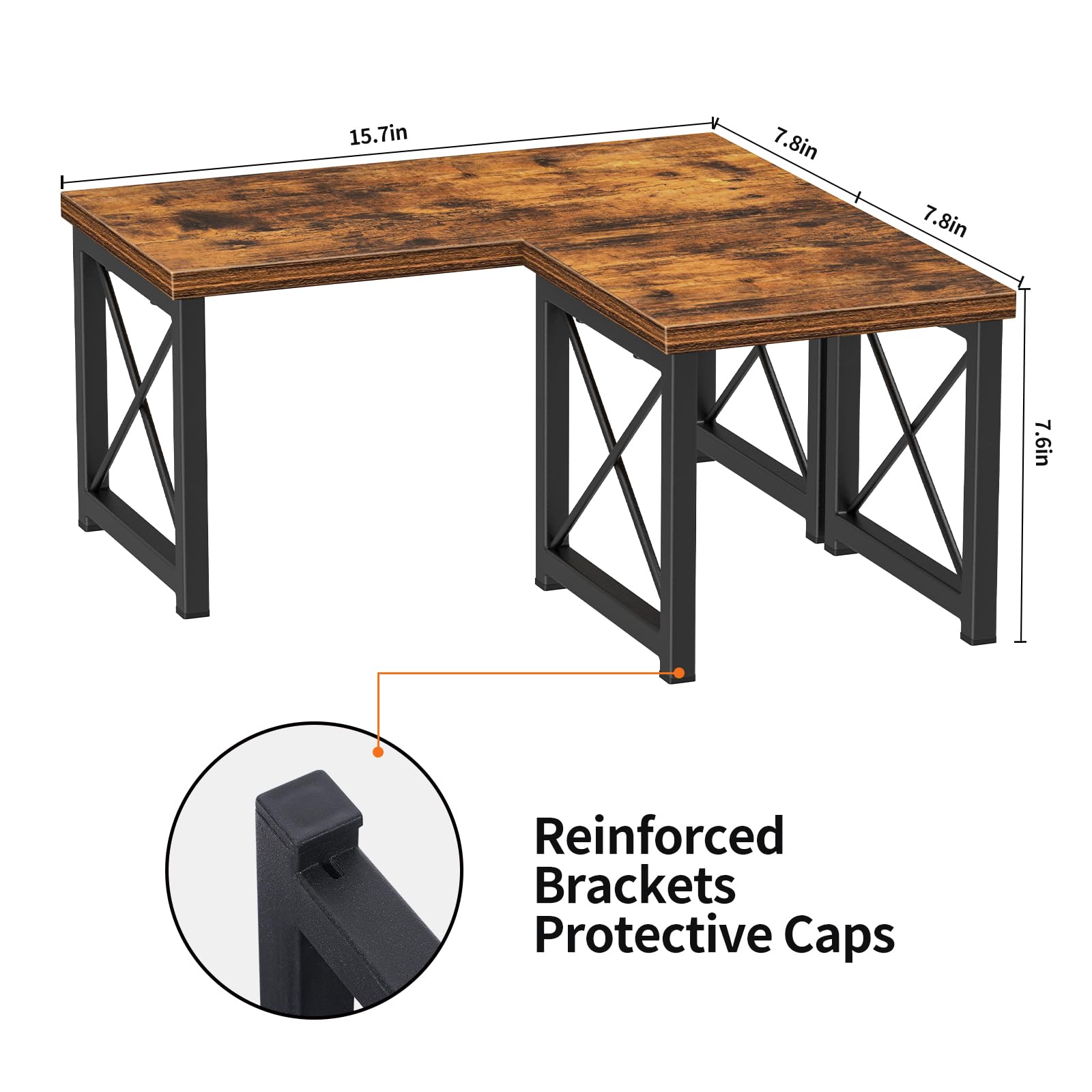 Honiter Desk Shelf Organizer, Desk Shelf for Top of Desk, 2 Tier Adjustable Small Bookshelf