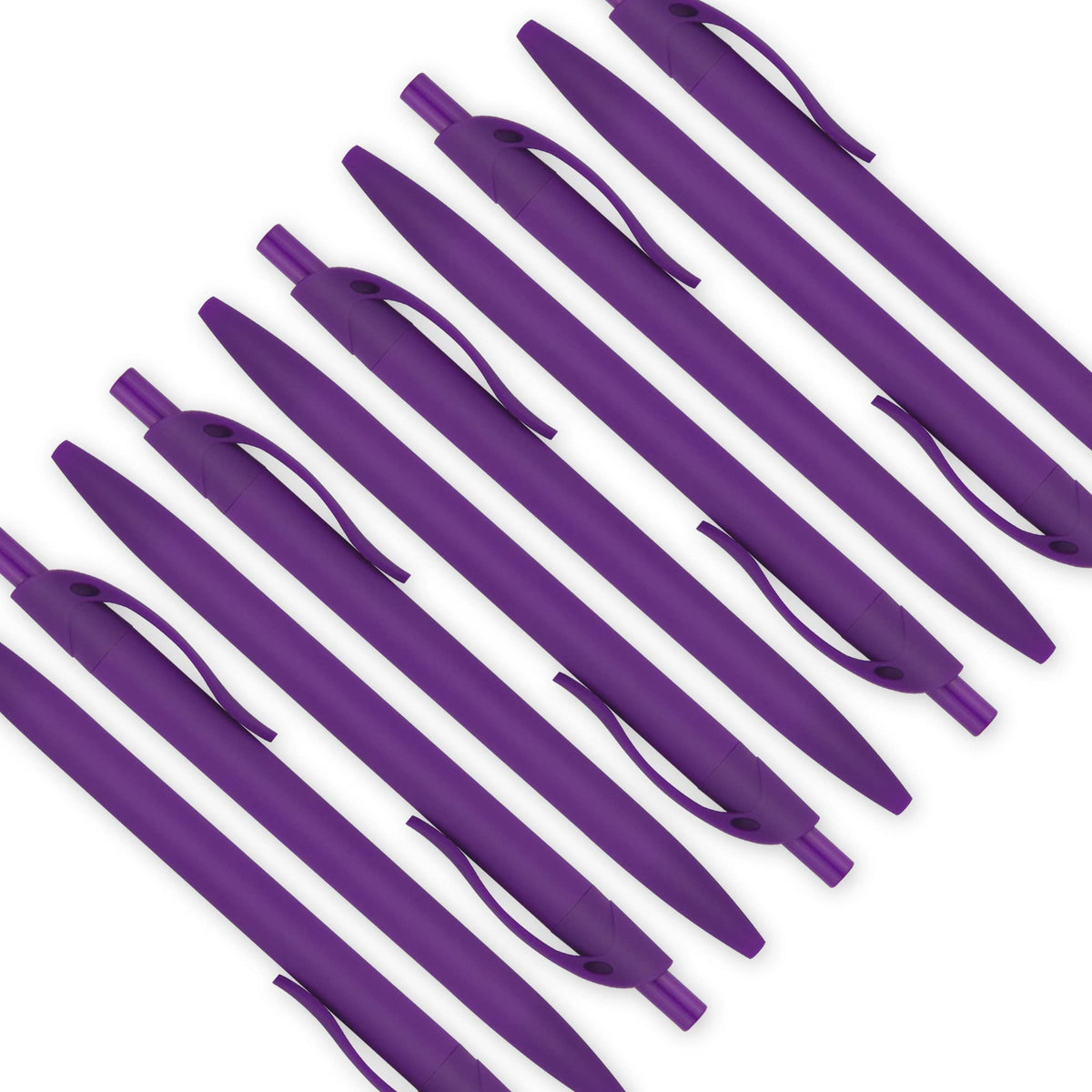 deegtran Pens Bulk, 200 Pack No Bleed Purple Barrel Click, Wholesale Retractable Ballpoint Pens
