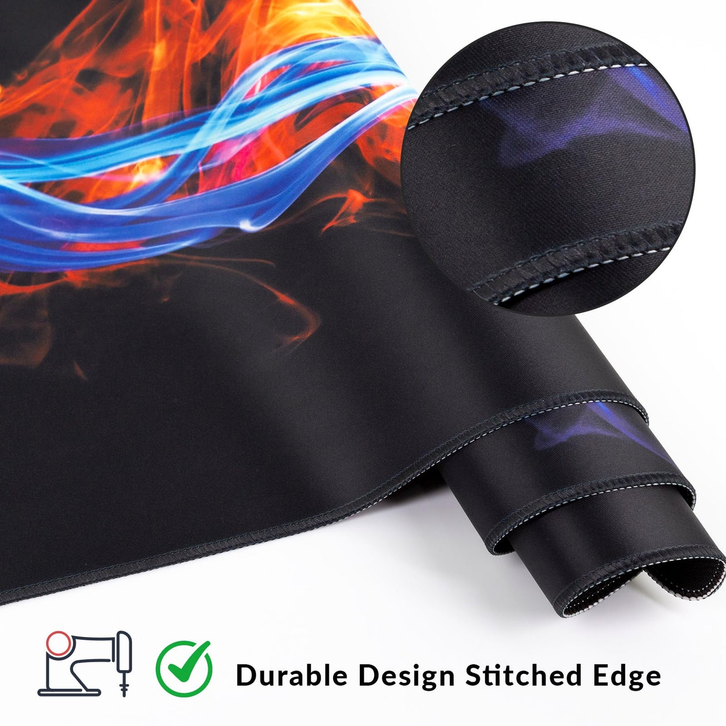 Large Gaming Mouse Pad with Coaster,Desk Matt for Desktop,Desk Mat-Fire