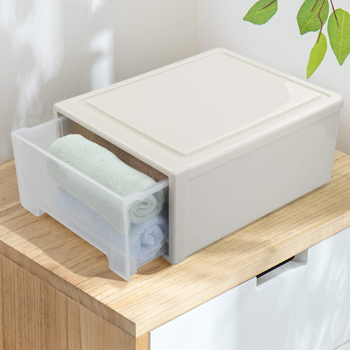 Jandson 18 Quart Stacking Chest of Storage Drawer Box for Desktop, 1 Pack