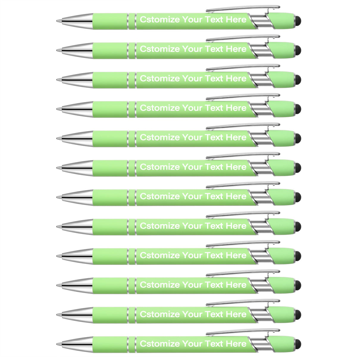 Kingluu 36 Pcs Personalized Ballpoint Pens with Stylus,Smooth Writing,Black Ink Custom Pens with
