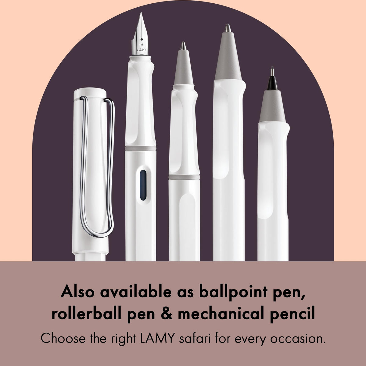 LAMY safari white - Fountain Pen with ergonomic grip & polished steel nib in size EF - ideal for