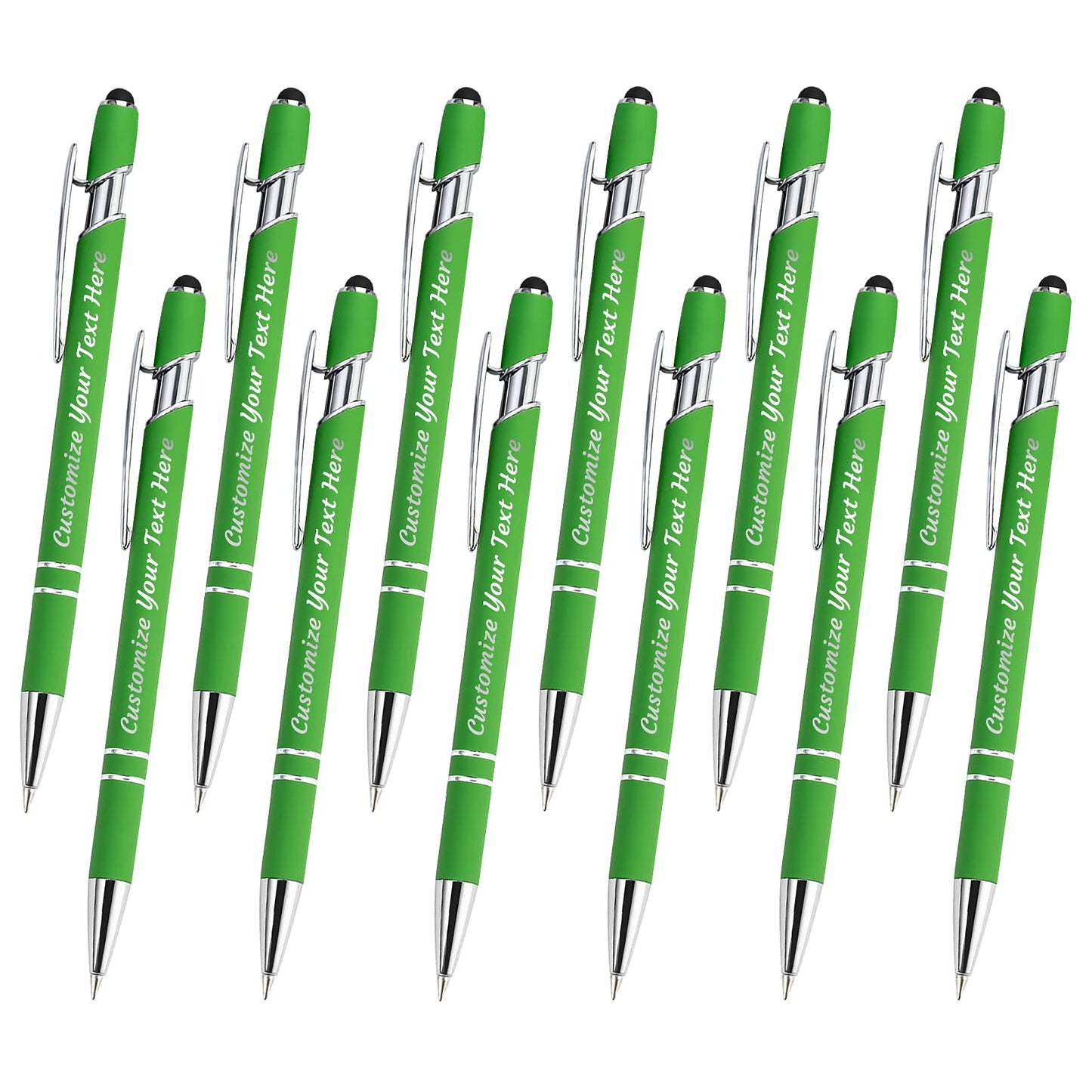 YanNanKe 12 PCS Custom Pens Personalized Bulk, Customized Engraving Ballpoint Pens with Stylus Name