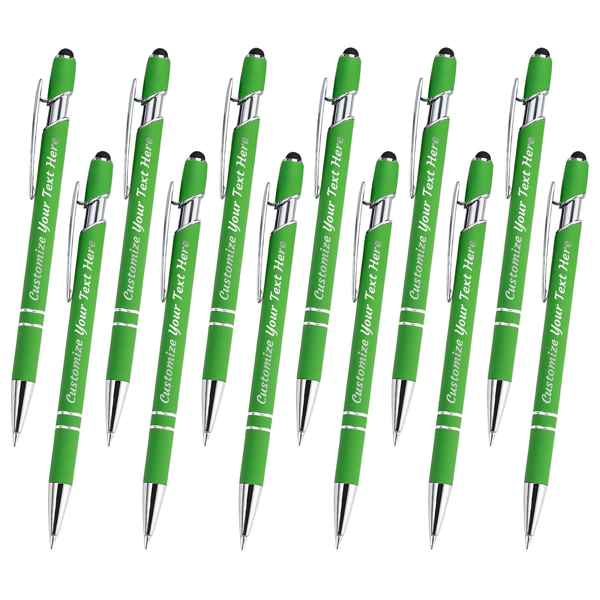 YanNanKe 12 PCS Custom Pens Personalized Bulk, Customized Engraving Ballpoint Pens with Stylus Name