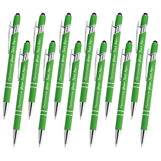 YanNanKe 12 PCS Custom Pens Personalized Bulk, Customized Engraving Ballpoint Pens with Stylus Name