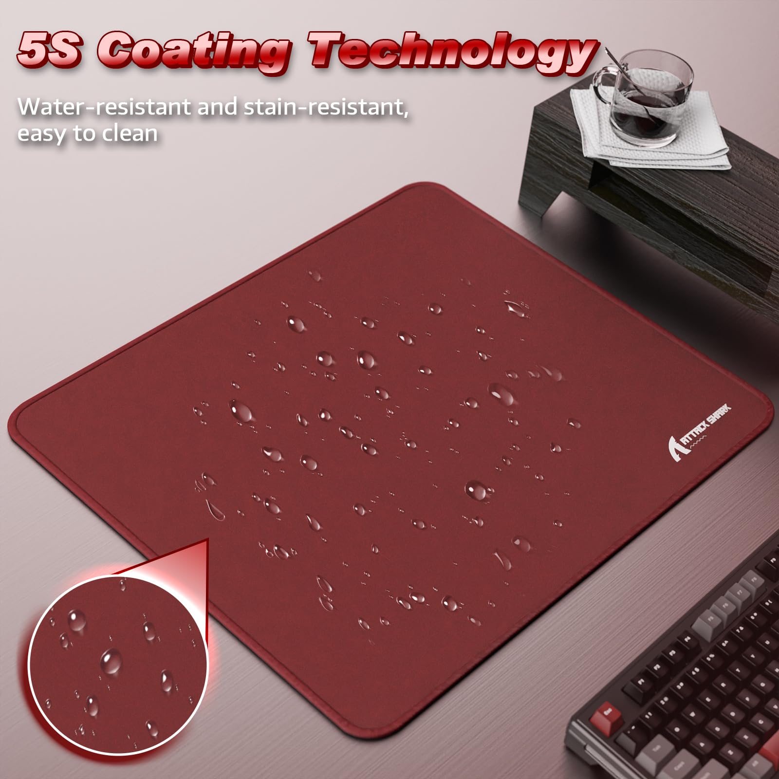 ATTACK SHARK CM02 Gaming Mouse Pad for Esports Speed Large Mouse mats for Desk Waterproof Surface