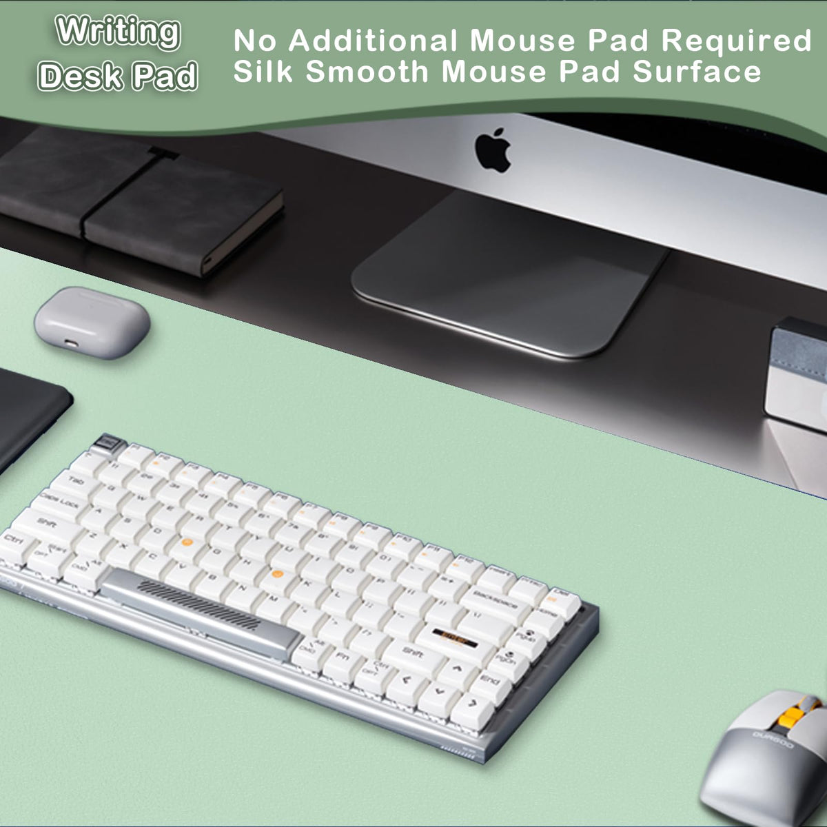 Boutilon Leather Desk Pad Protector,Non-Slip Mouse Pad,Laptop Desk Pad,Office Mouse Mat,Waterproof