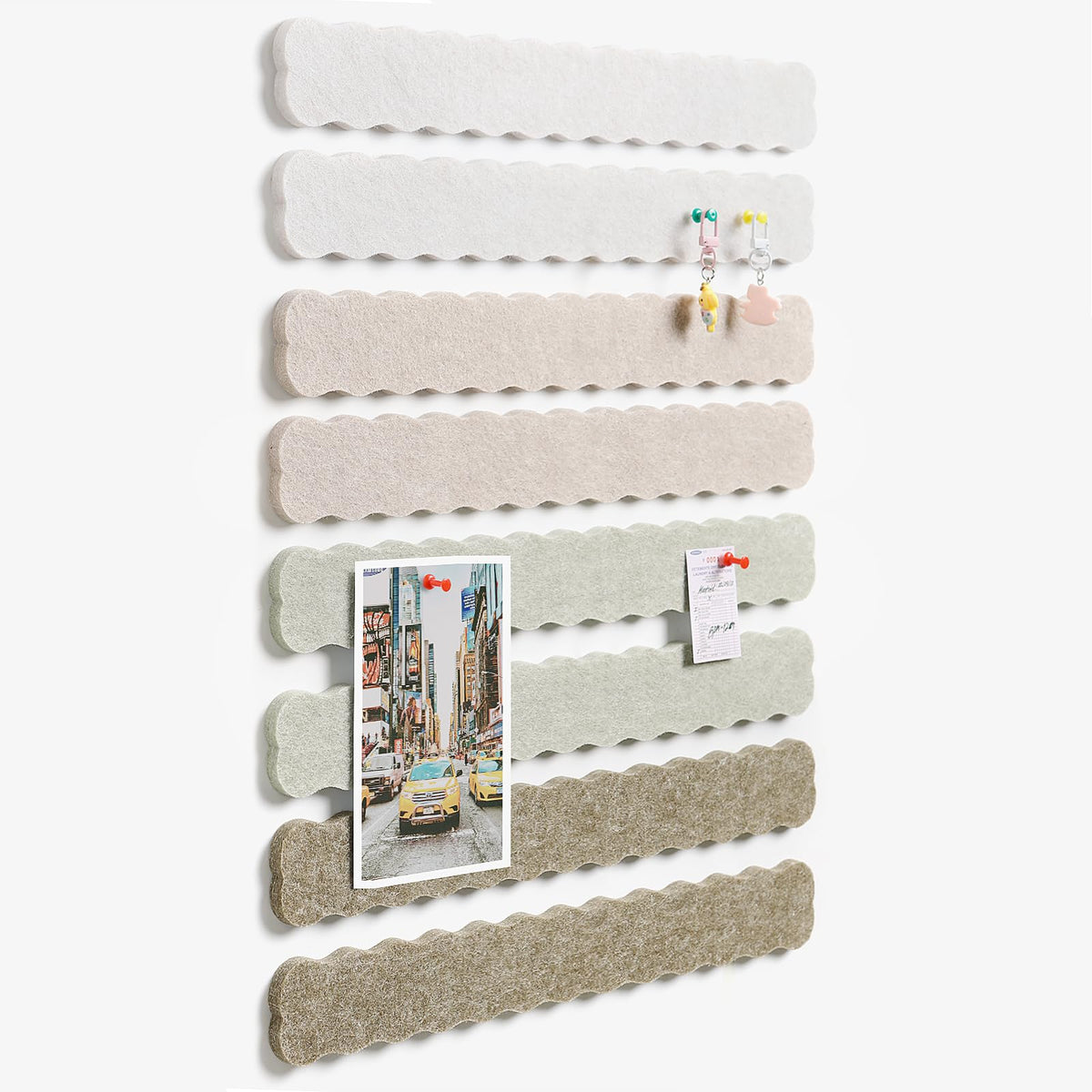 Cork Board Felt Bulletin Board 8-Pack with 50 Push Pins for Paste Notes, Photos, Schedules