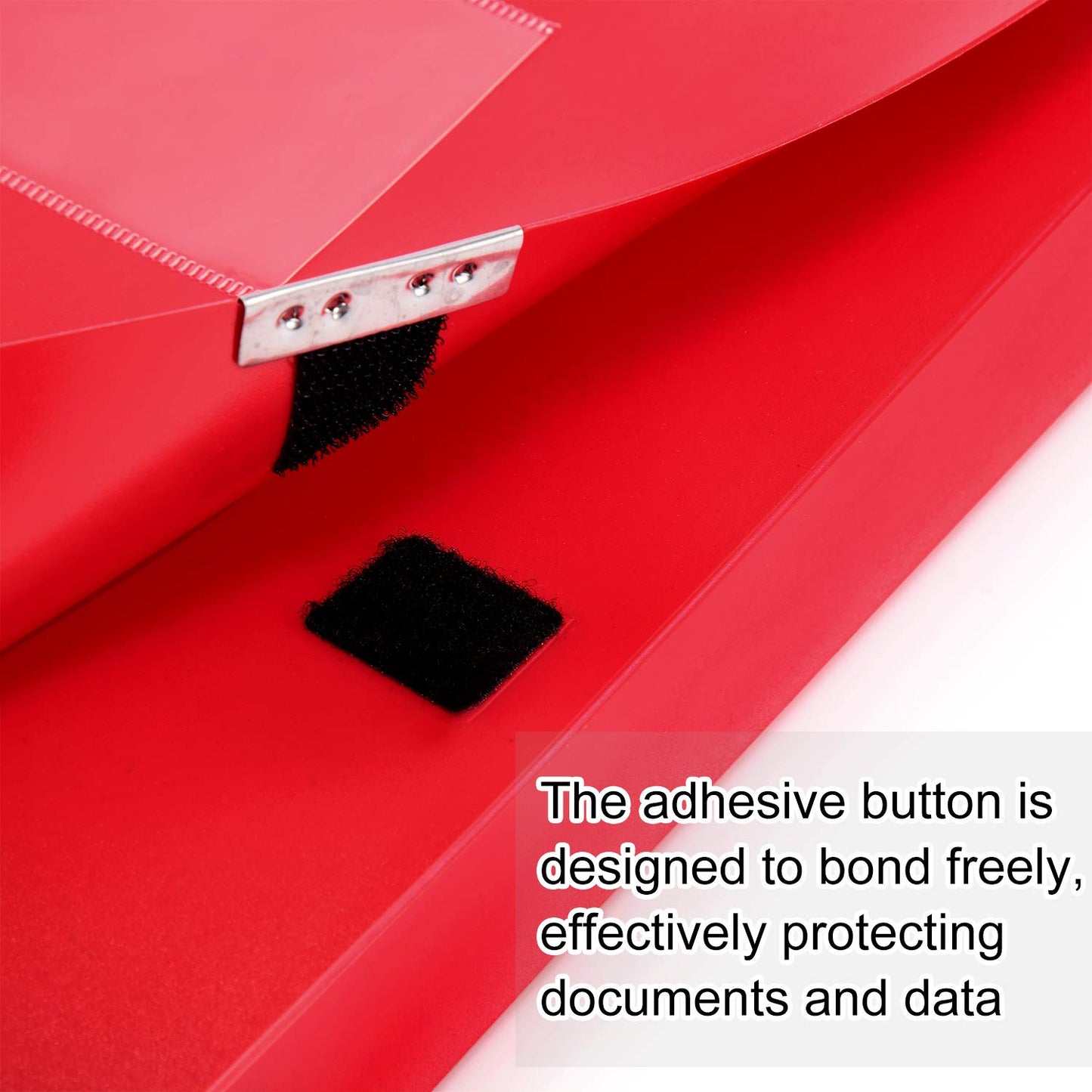 HUA JIE 4 Pack A4 Storage File Boxes Plastic Archives Cases with Lid,Red