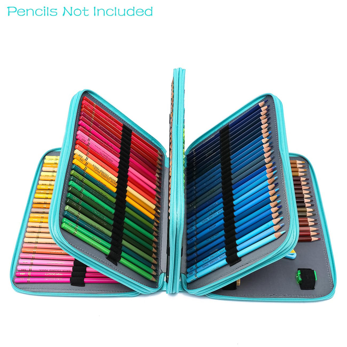 YOUNGCOL 200 Slots Colored Pencil Case - Deluxe PU Leather Pencil Organizer Holder With Zipper