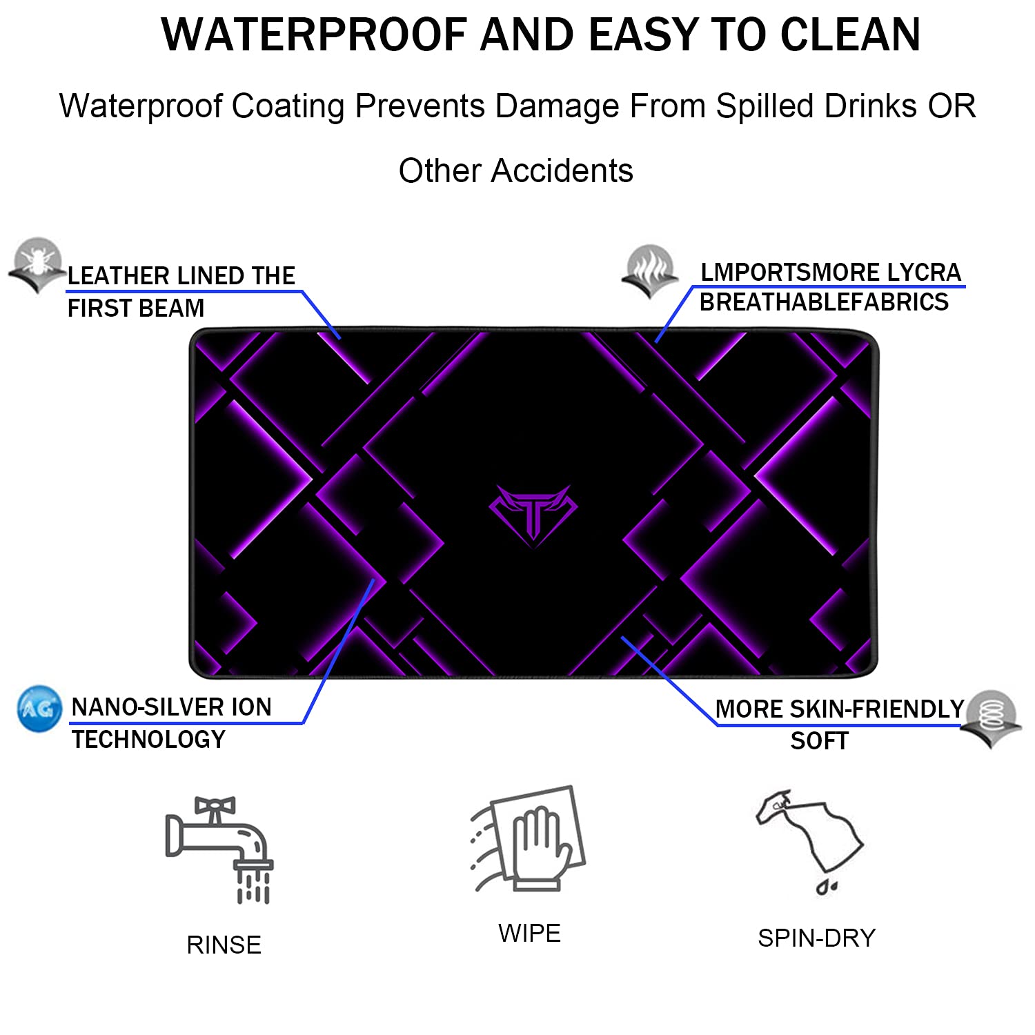 TEDNETGO Large Extended Gaming Mouse Pad, Long Mouse Pads, Extra Large Big Mouse Pad with Stitched