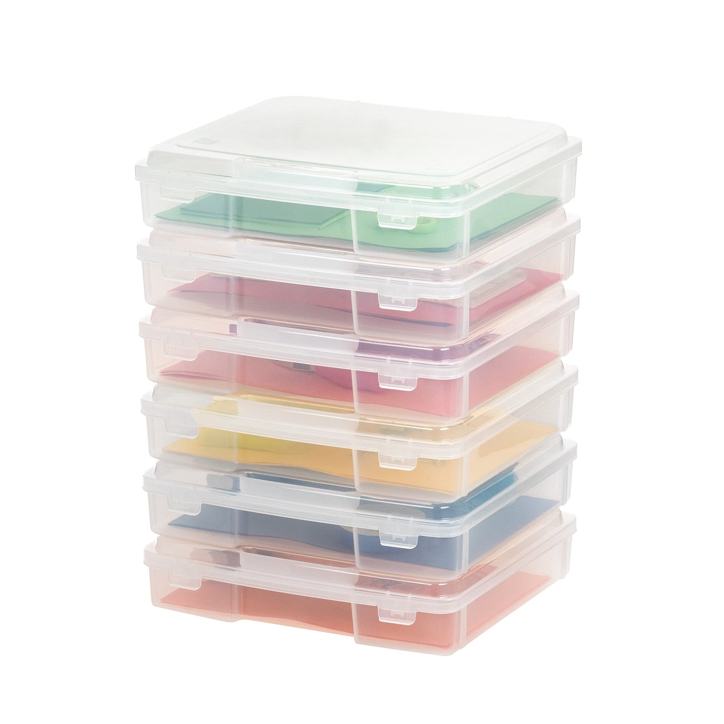 IRIS USA Board Game Storage |Made in USA| Thick Craft Case (6-Pack) - Clear