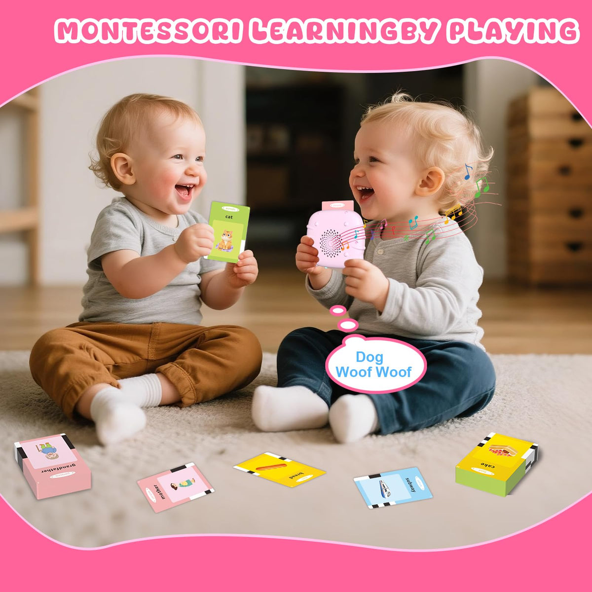 Toddler Talking Flash Cards for 1 2 3 4 5 Year Old Boys and Girls - Language Sensory Learning