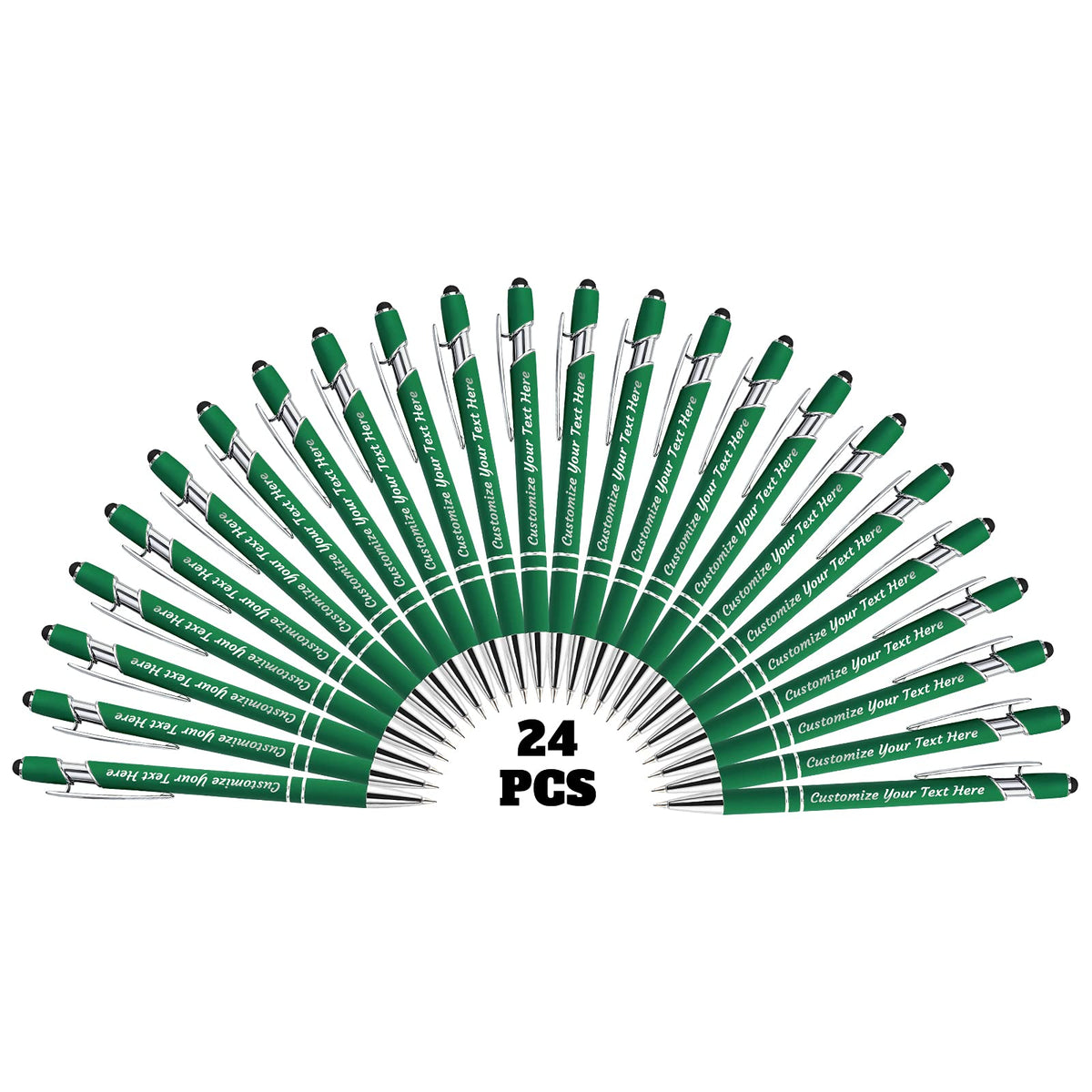 YanNanKe 24 PCS Custom Pens Personalized Bulk, Customized Engraving Ballpoint Pens with Stylus Name