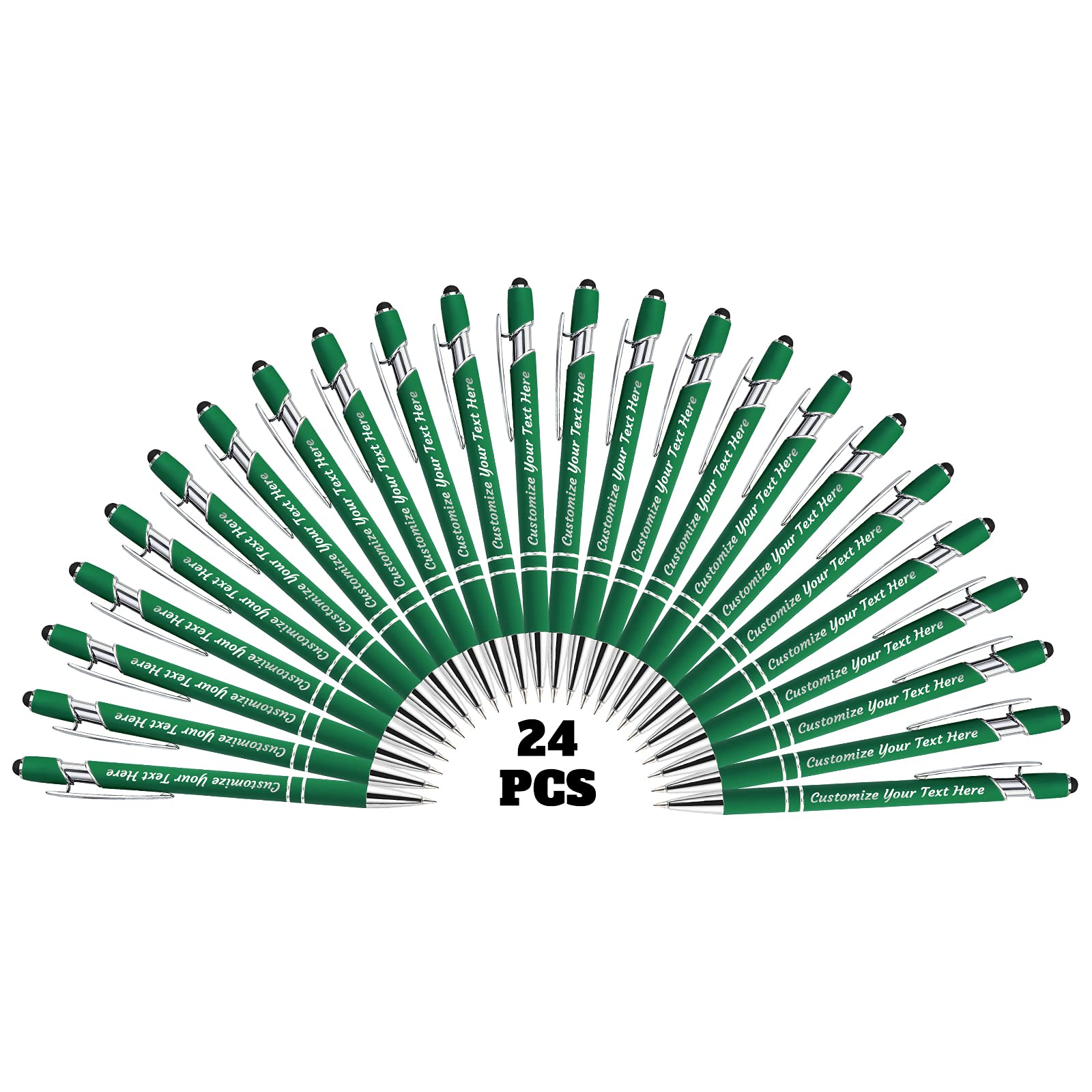 YanNanKe 24 PCS Custom Pens Personalized Bulk, Customized Engraving Ballpoint Pens with Stylus Name