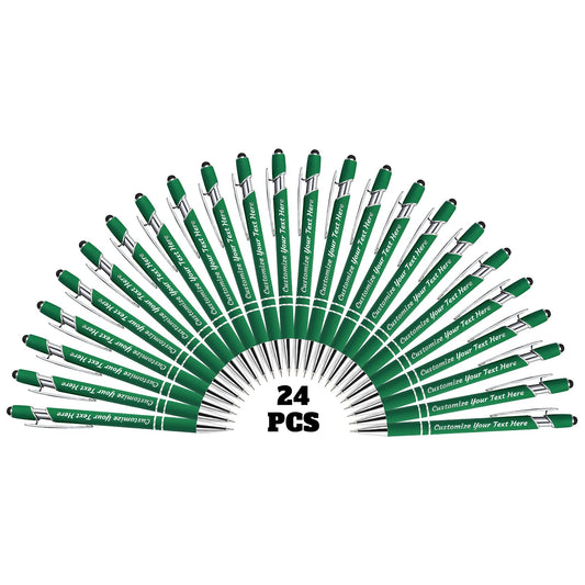YanNanKe 24 PCS Custom Pens Personalized Bulk, Customized Engraving Ballpoint Pens with Stylus Name