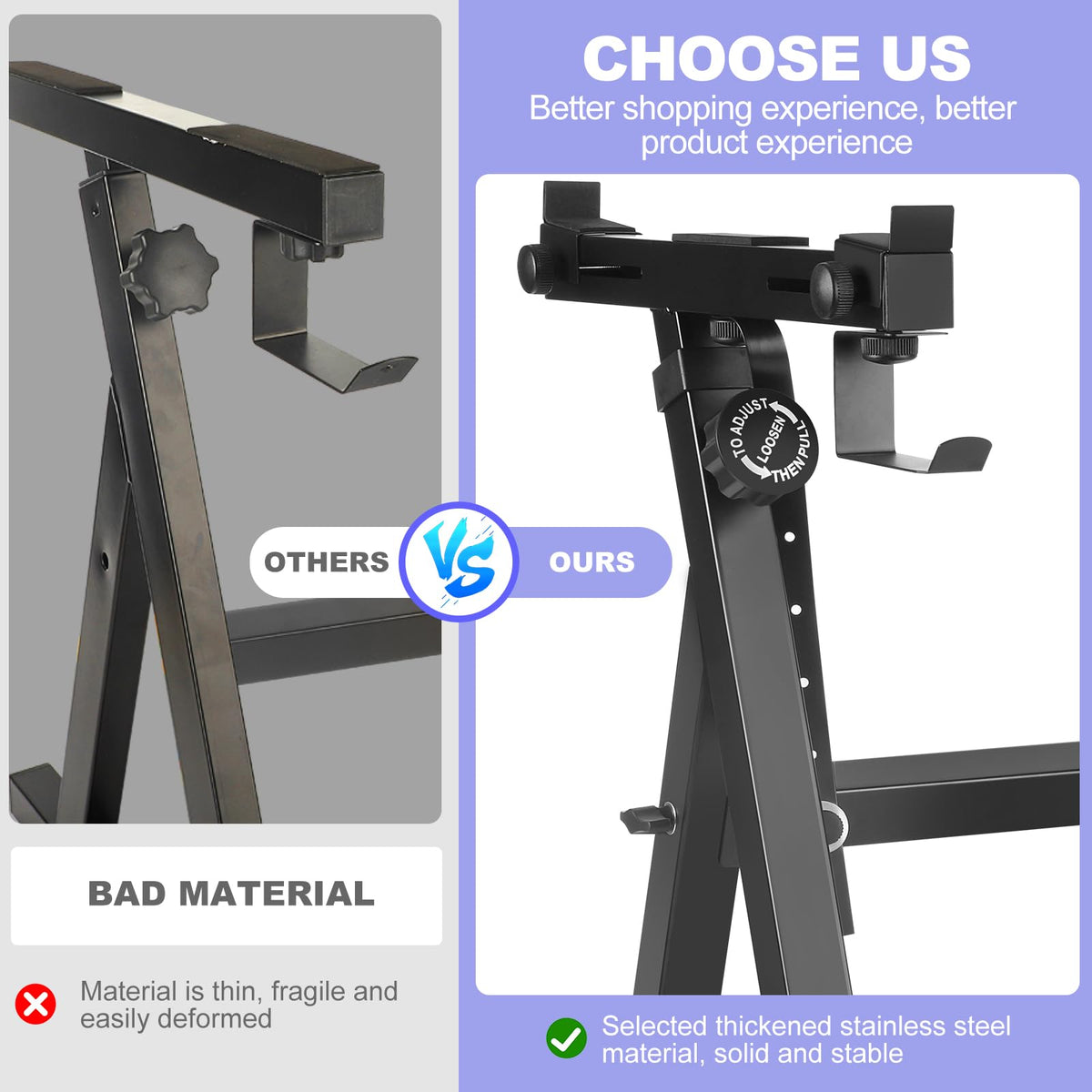 Keyboard Stand Piano Duty Stand Z Style Adjustable Keyboard Holder Piano