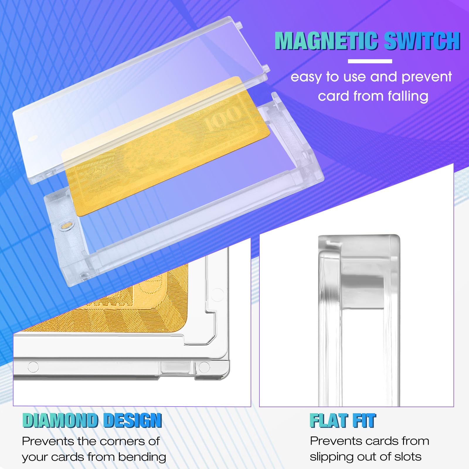 SATINIOR 20 Pcs Clear 260 Pt Magnetic Card Holders for Trading Cards